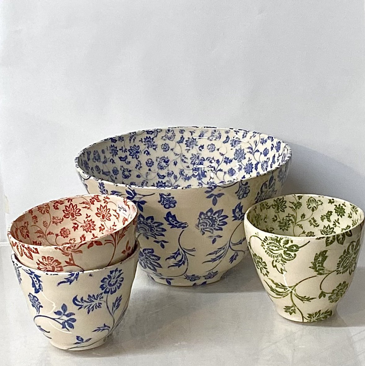 antique fabric inspired wrapped bowls