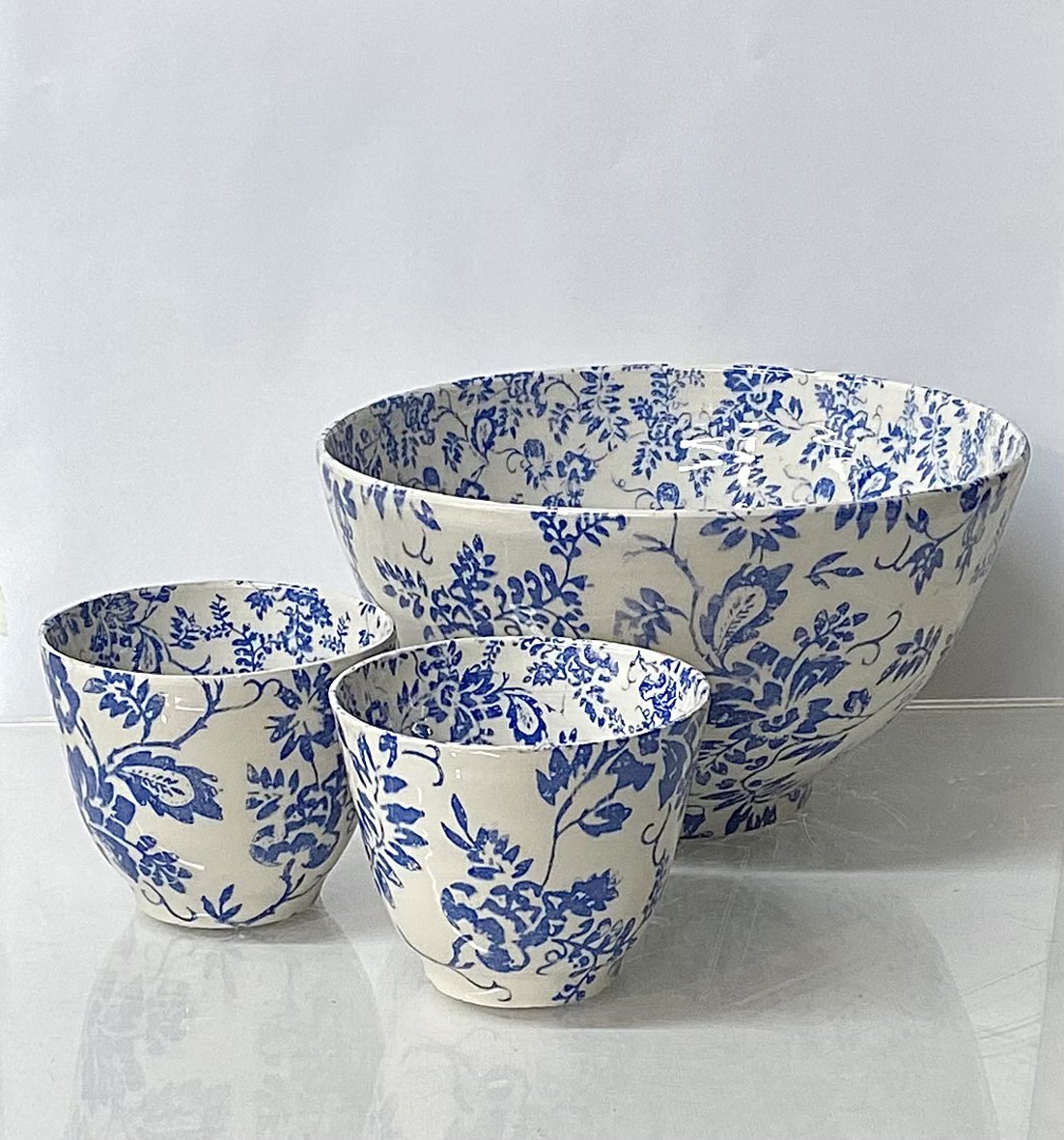 antique fabric inspired wrapped bowls