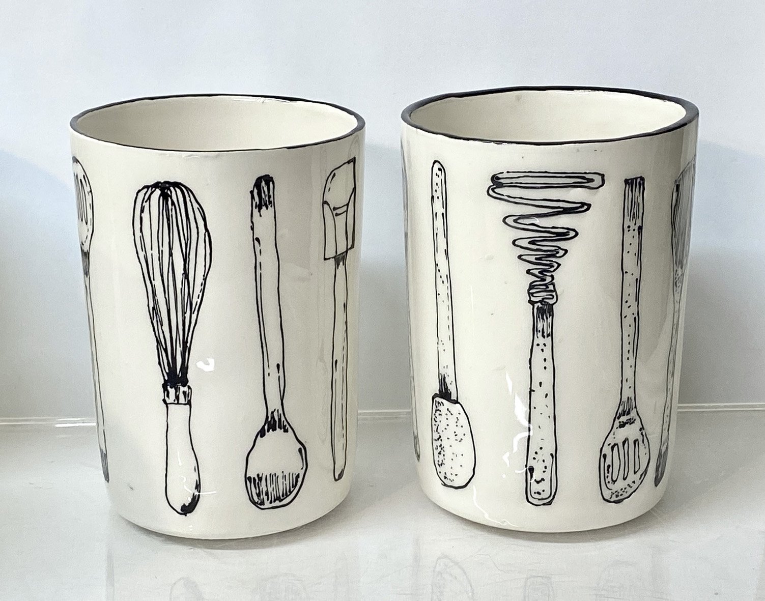Kitchen utility pot - hand painted