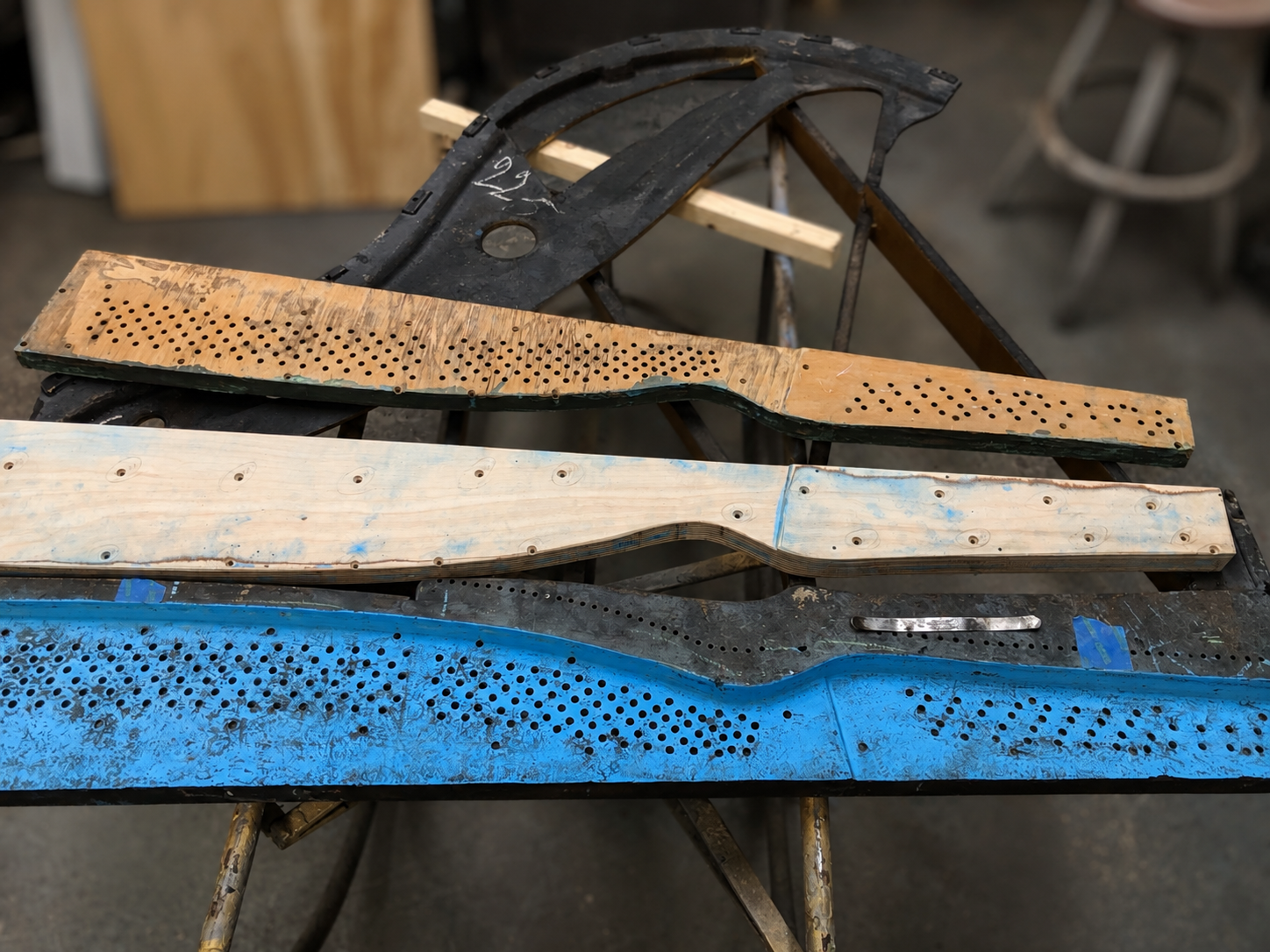 Grand piano pinblock replacement during a complete piano restoration by Butler & Sons Piano Restorations