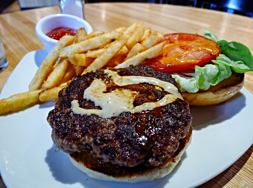 Steak Burger - veal demi, a1 aioli, tip tap dressing ($13)