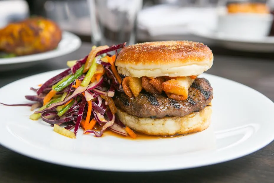Grass Fed Burger - bulgogi marinade, bacon spring rolls, spicy mayo - $15