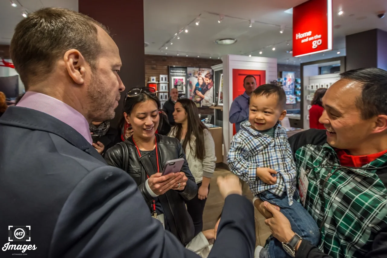Donnie Wahlberg meeting some of his new fans. 