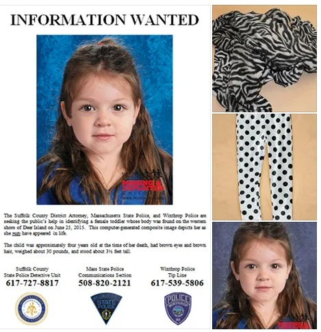 This image depicts w hat the child may have looked like in life.