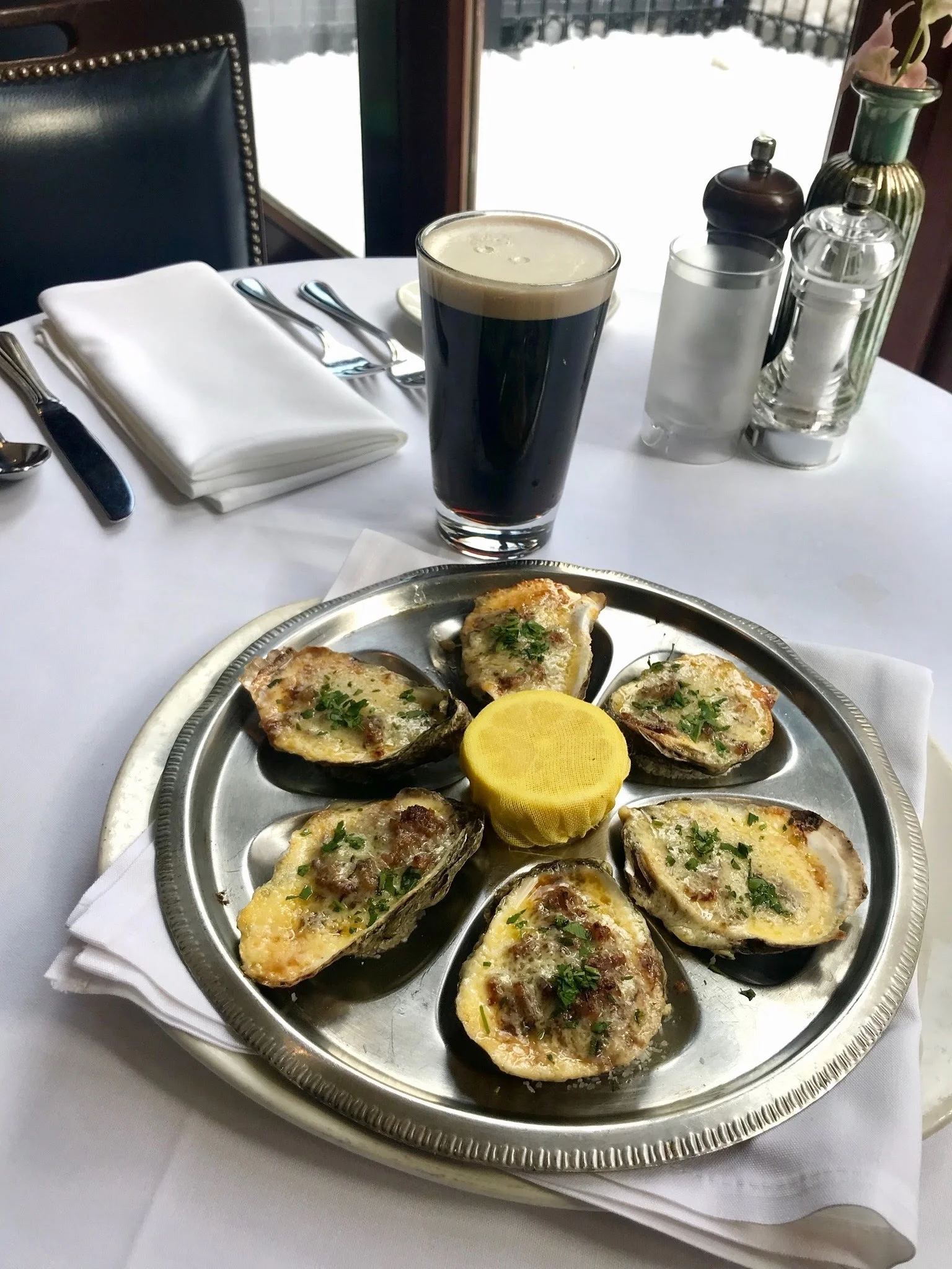 Oysters Kirkpatrick by Chef Dan Billo of Atlantic Fish. Photo by Atlantic Fish