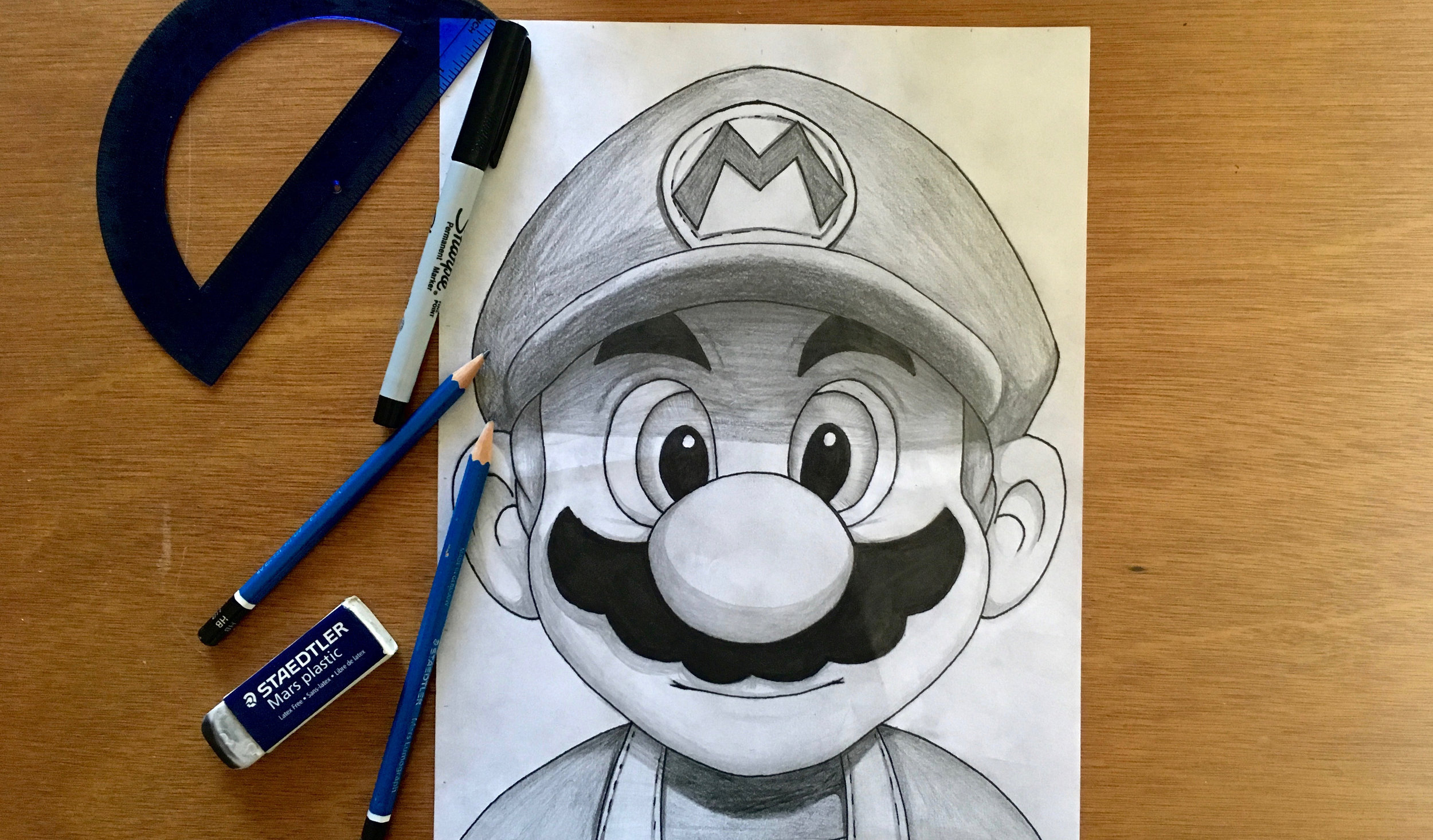 Easy How to Draw Mario Tutorial and Mario Coloring Page