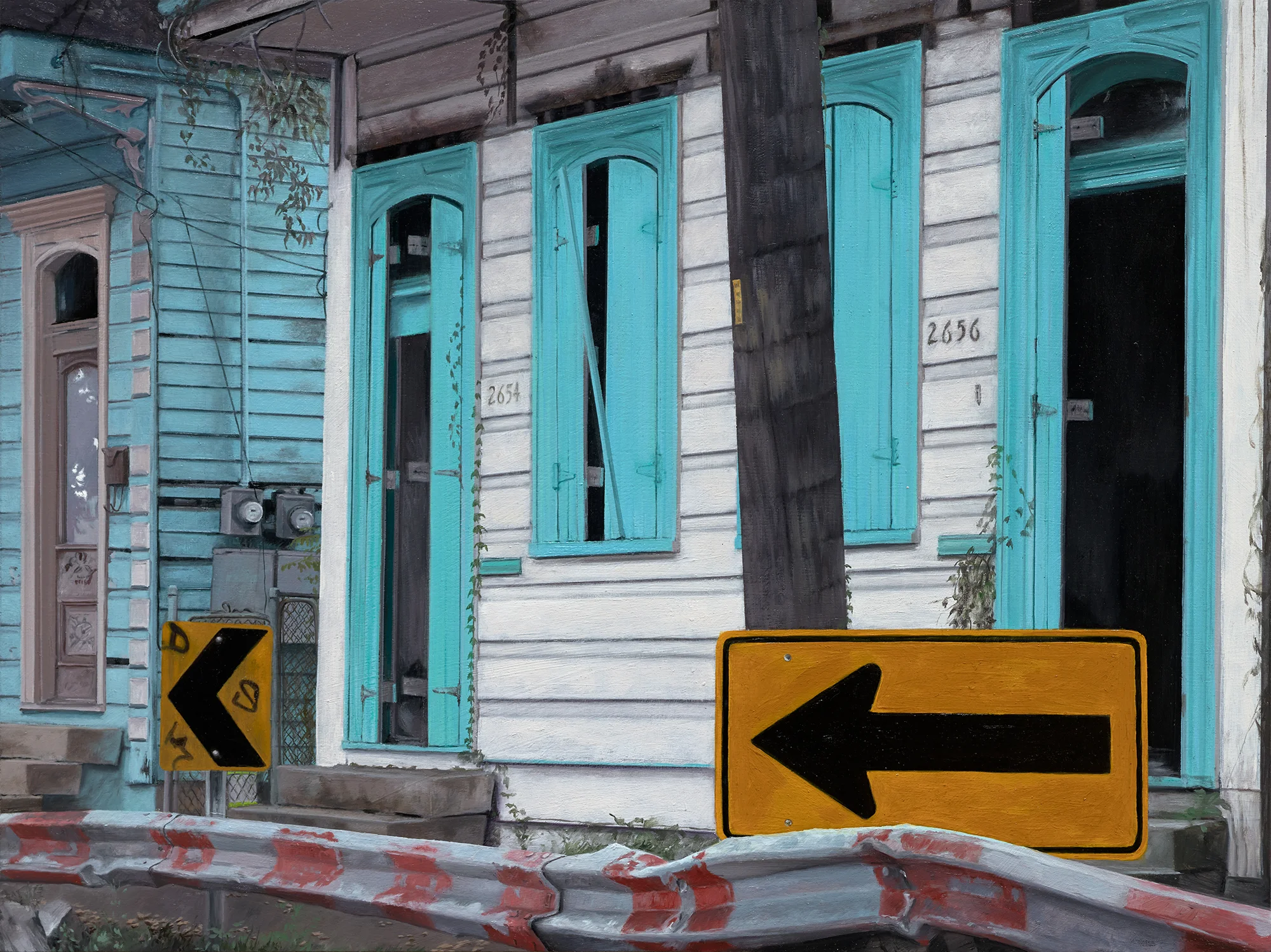 NOLA Duplex #2656, oil on panel, 12 x 16 inches, 2015