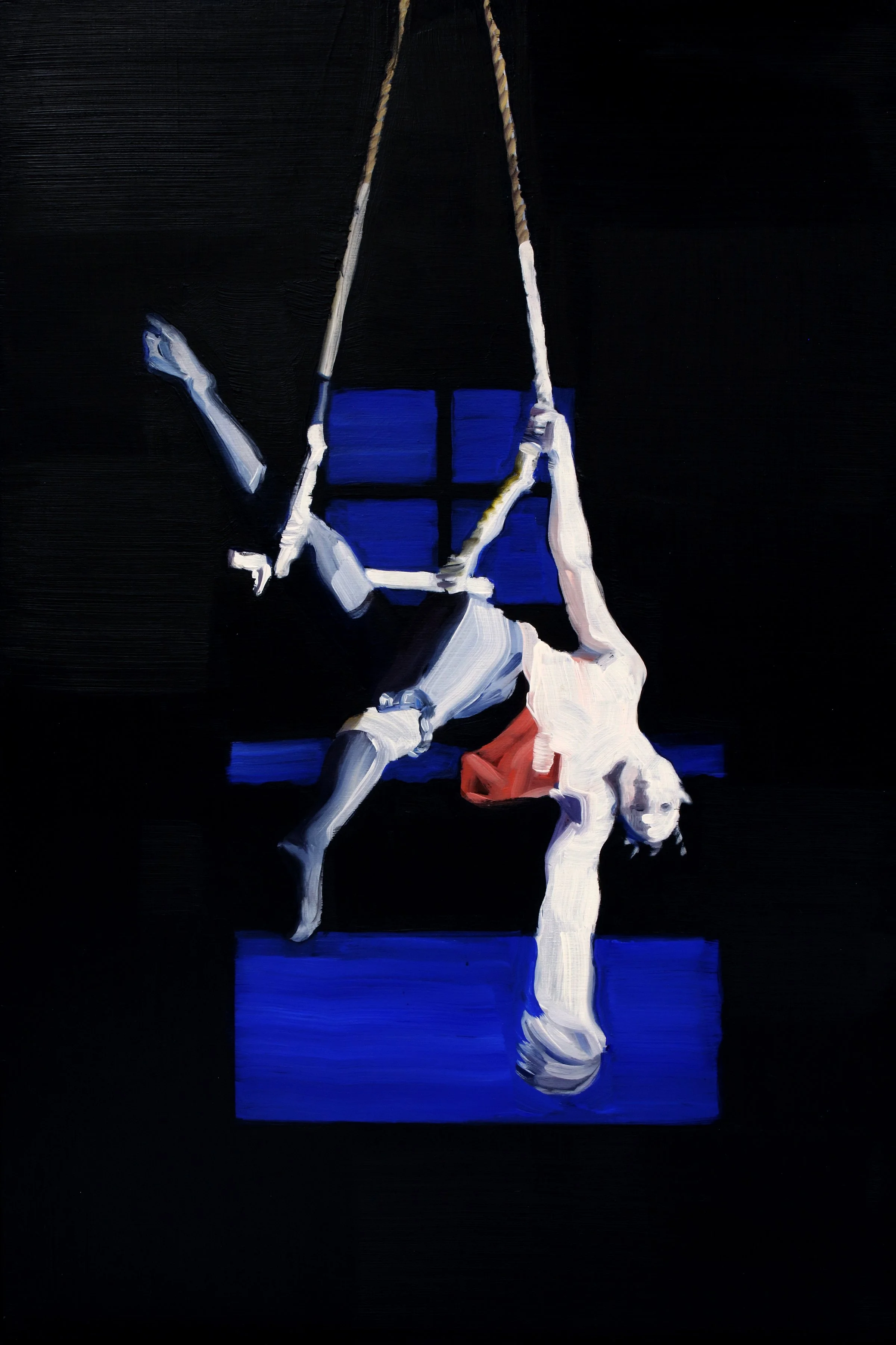   Trapeze III , oil on panel, 18 x 12 inches, 2025 