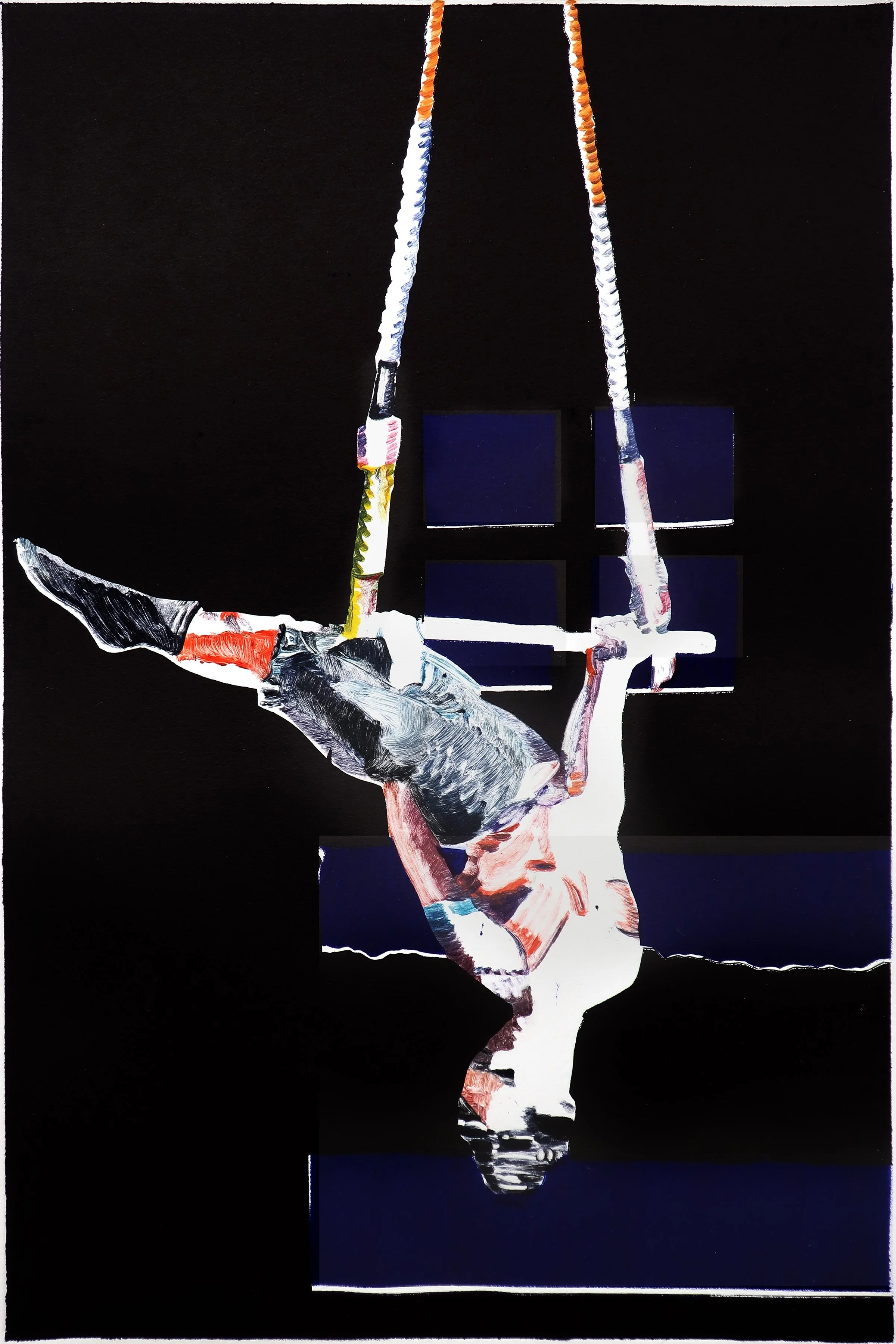   Trapeze IV , monoprint, 18 × 12 inches, 2025 