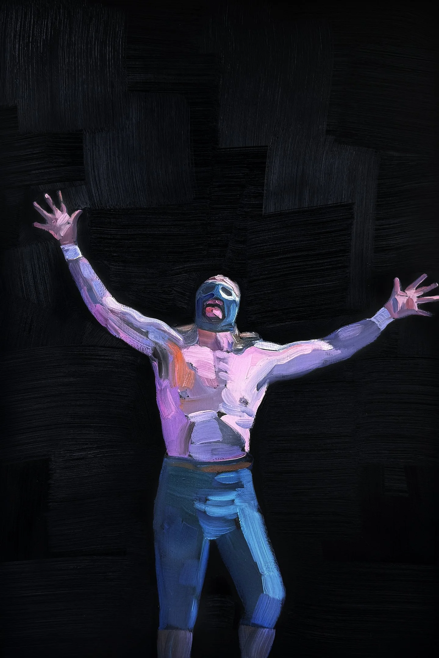   The Hero , oil on panel, 18 × 12 inches, 2026 