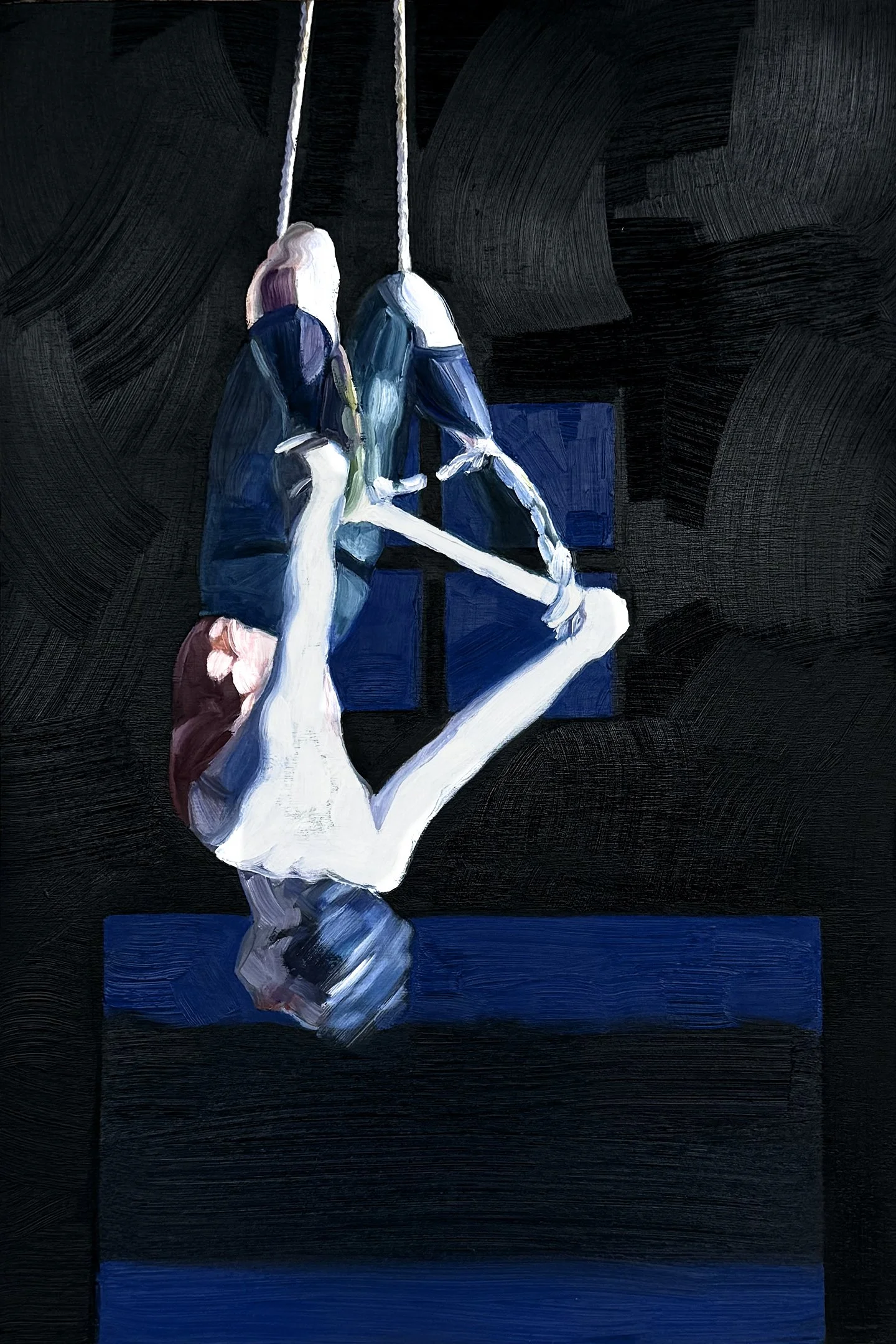   Trapeze V , oil on panel, 18 × 12 inches, 2026 