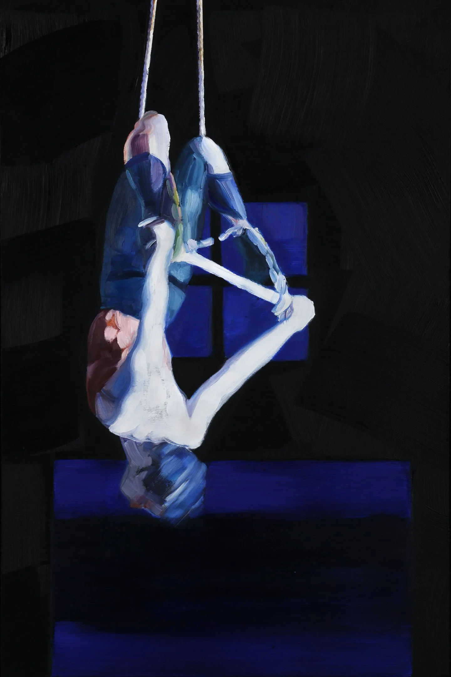   Trapeze V,  oil on panel, 18 × 12 inches, 2026 