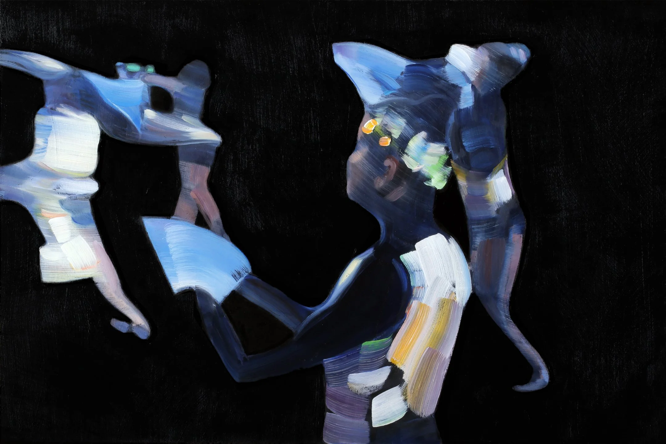   The Majorettes , oil on panel 12 × 18 inches, 2026 