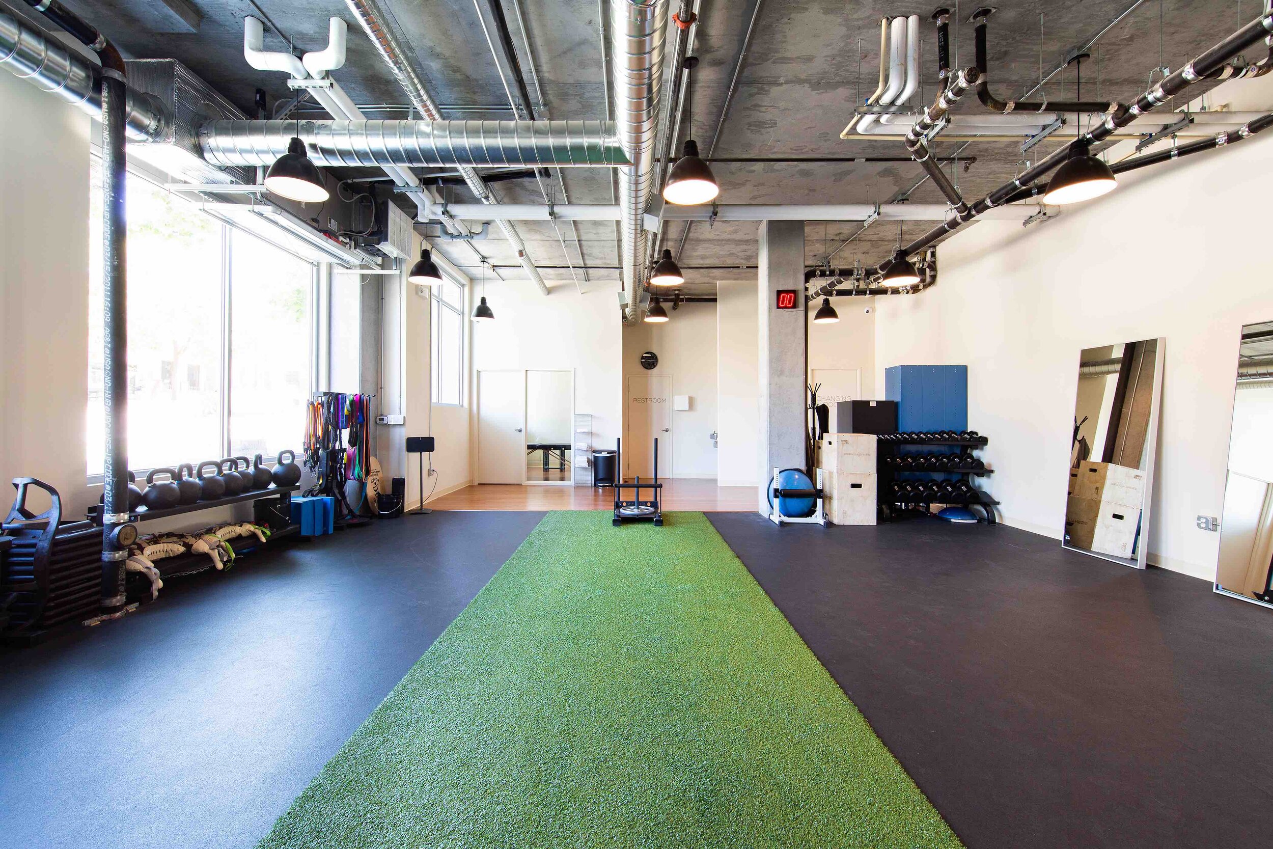 Studio 2 and sled turf for personal training