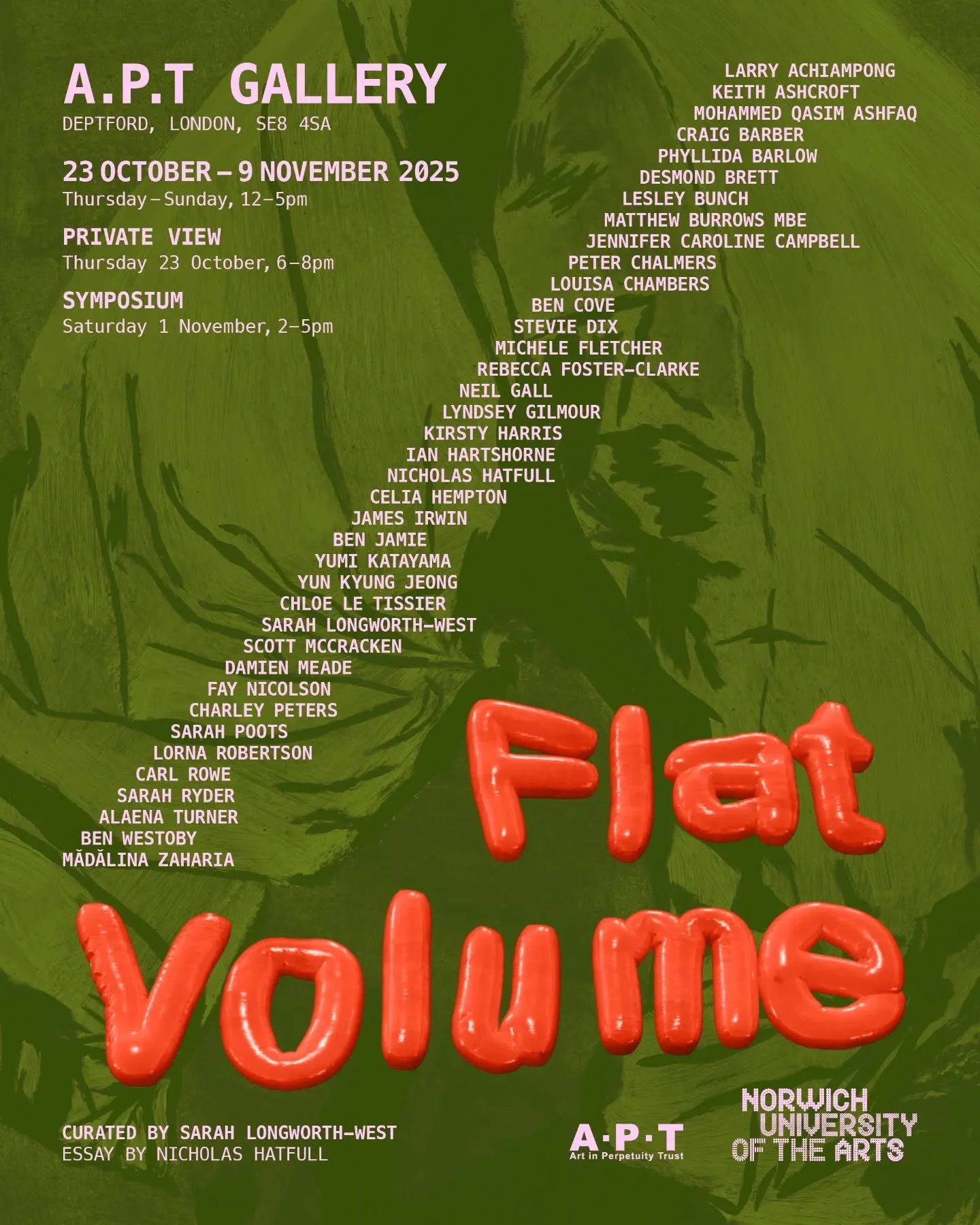 Really excited to be included in this, which opens tomorrow. Hope to see you there.

Flat Volume

A survey exhibition of 41 pieces of work from 38 artists. Aimed at contextualising &lsquo;Flat Volume&rsquo; and its&rsquo; concept within contemporary 