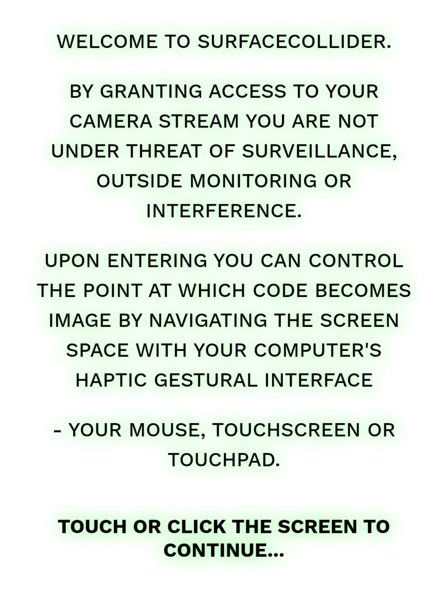 Smartphone screenshots of the surfacecollider.net website that's slowly coming together as the submission for my practice based PhD at Kingston - When Code Becomes Image. Tapping the Digital Black Box for Signs of Life.