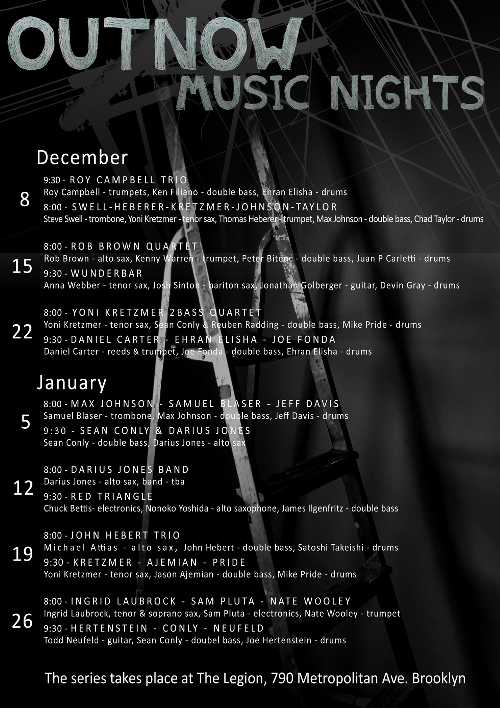 OutNow Music Nights program - December 2013 & January 2014