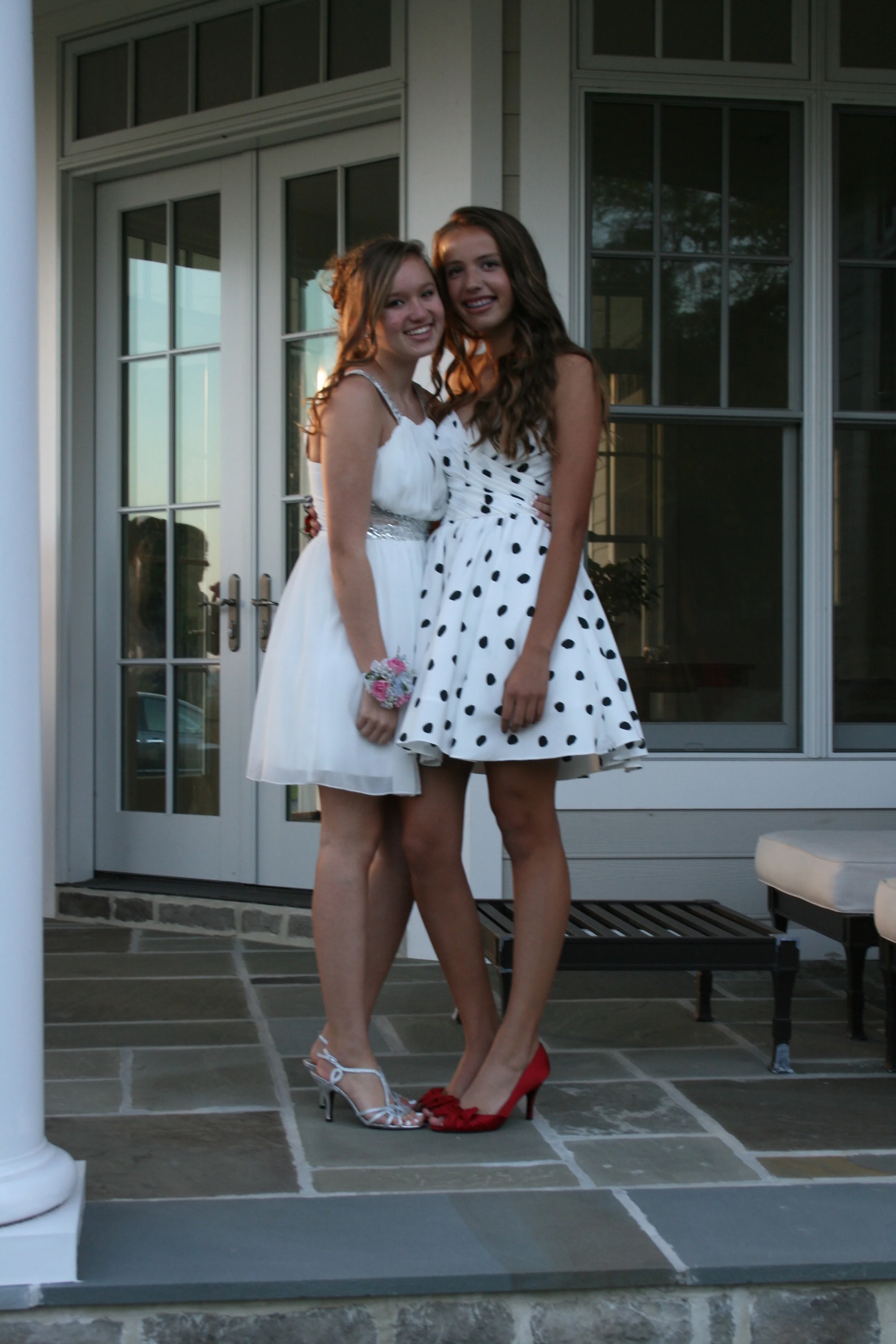I'm on the right, and on the left is my friend Klea!! Anyways, I saw Binh-An in polka dots and HAD to take a picture!!