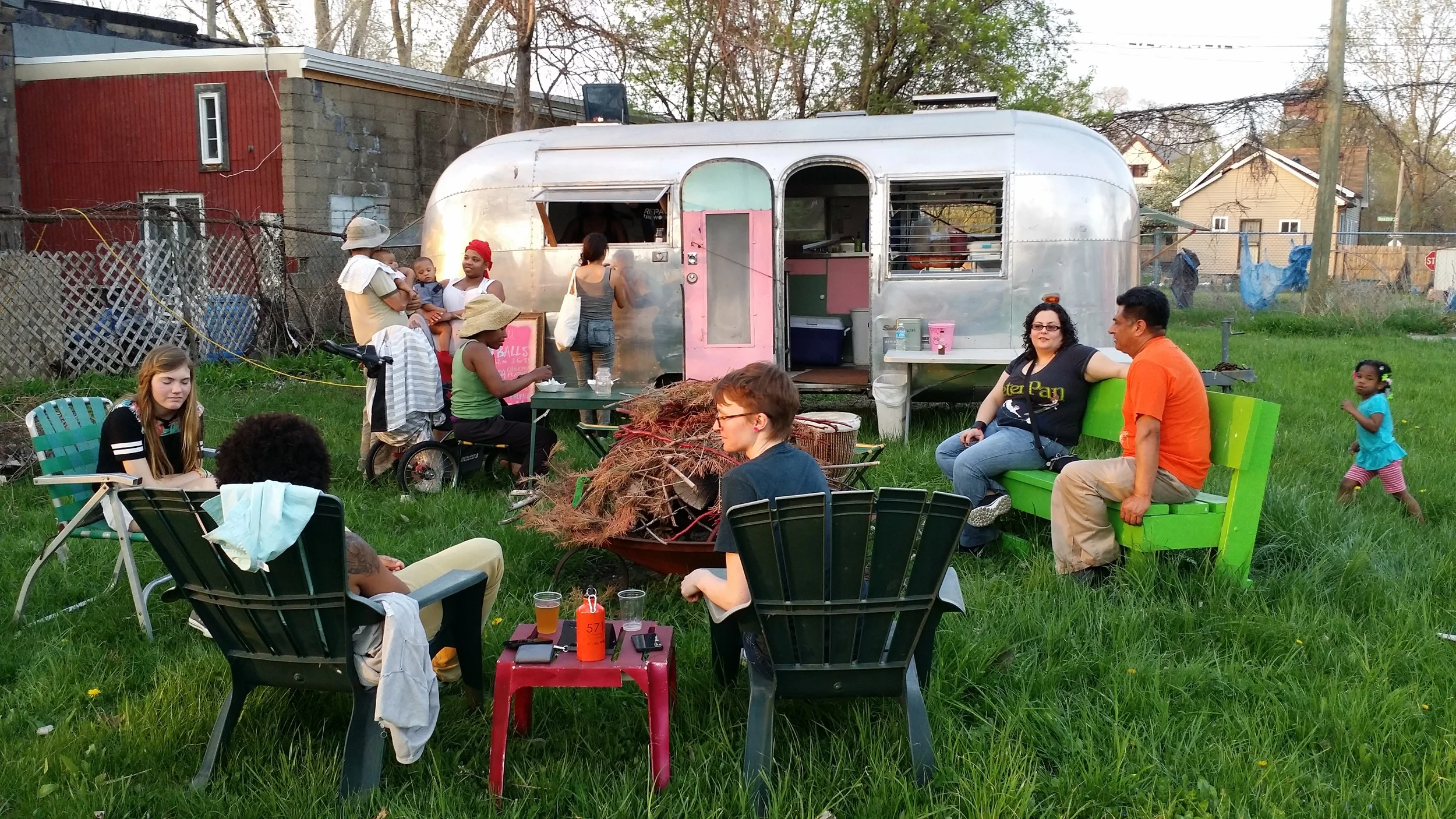 enjoying the warm weather and good company