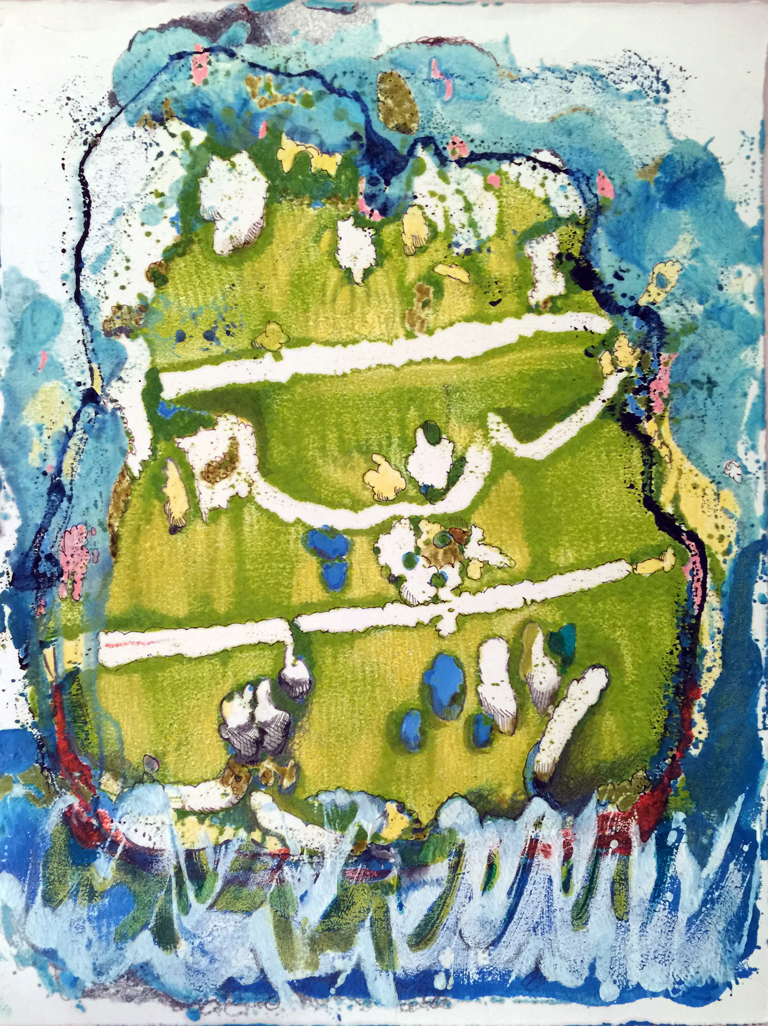 Triple Layer, encaustic on paper, 13 x 10", 2015