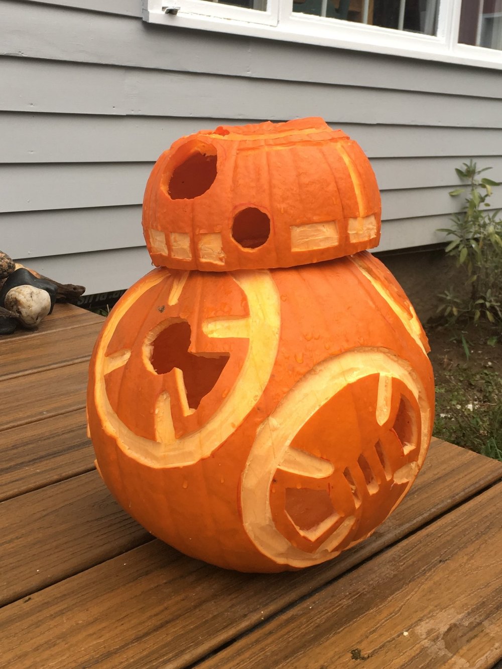  The jack o’lantern had to be BB-8. It was easier than C-3PO, you know? 