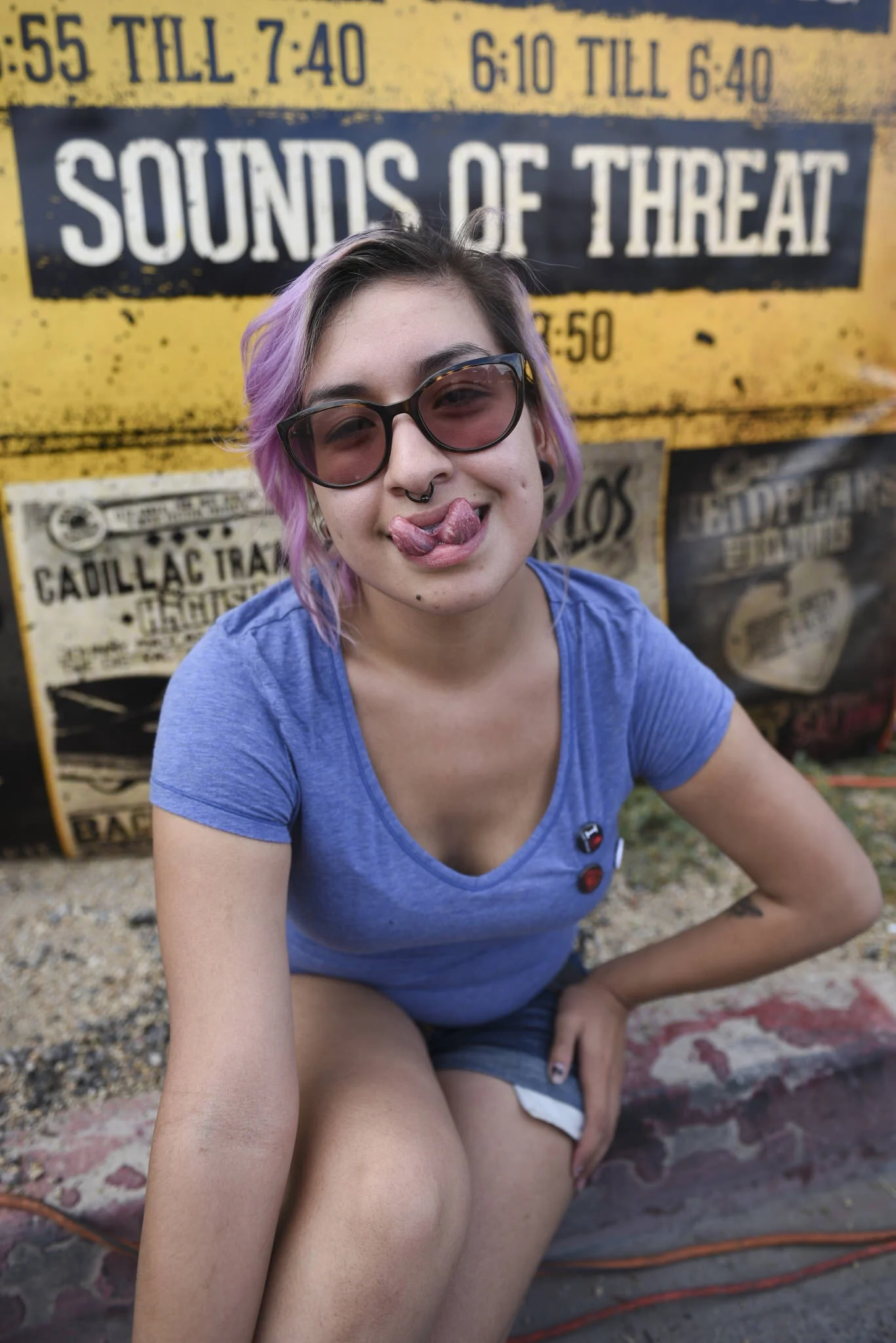 Jasmne Hernandez poses for a photo at Punk Rock Bowling in downtown Las Vegas, Nevada.