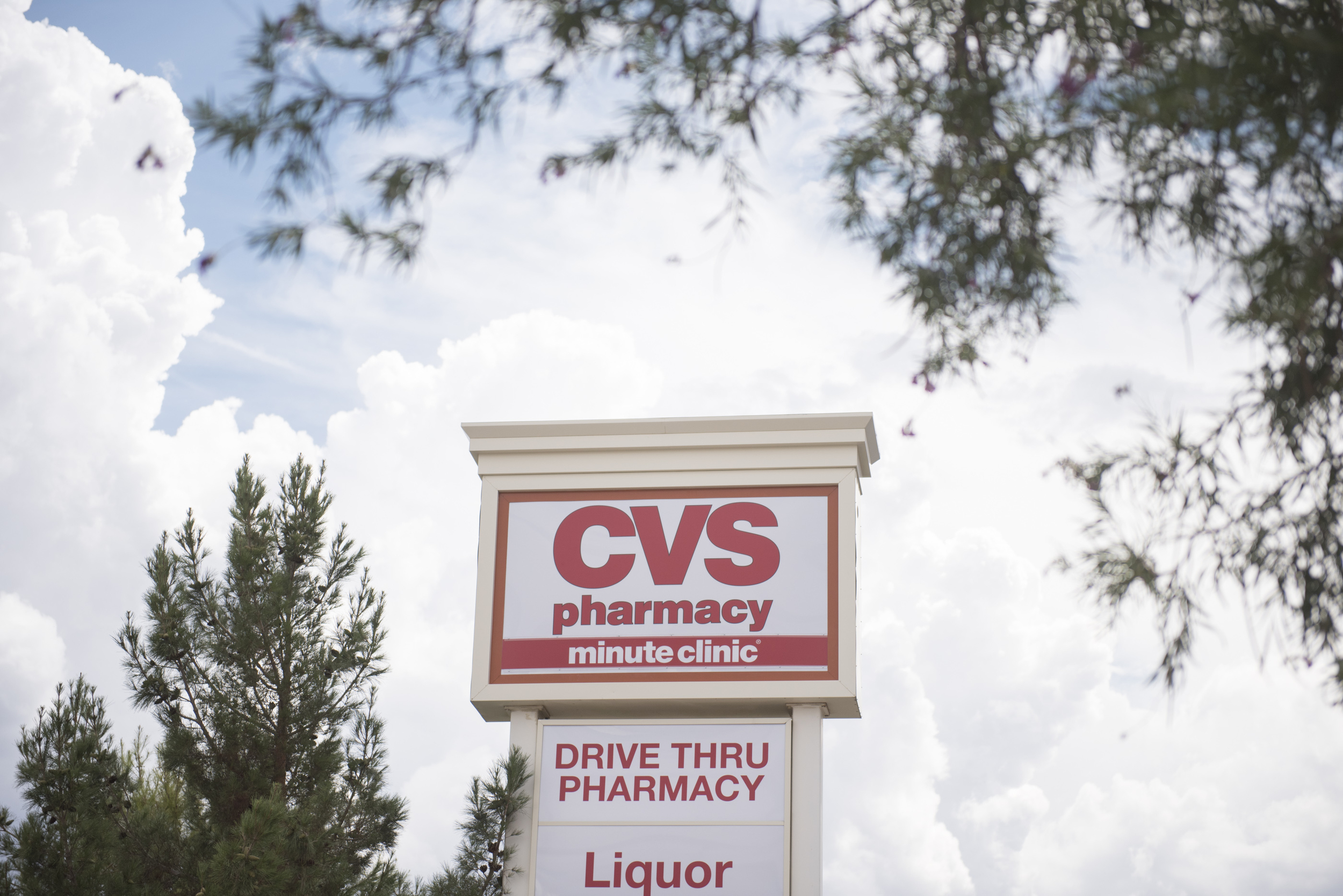 CVS Pharmacy signage at 1825 East Warm Springs Road in Las Vegas is shown, Thursday, Aug. 13, 2015. (Jason Ogulnik/Las Vegas Review-Journal)
