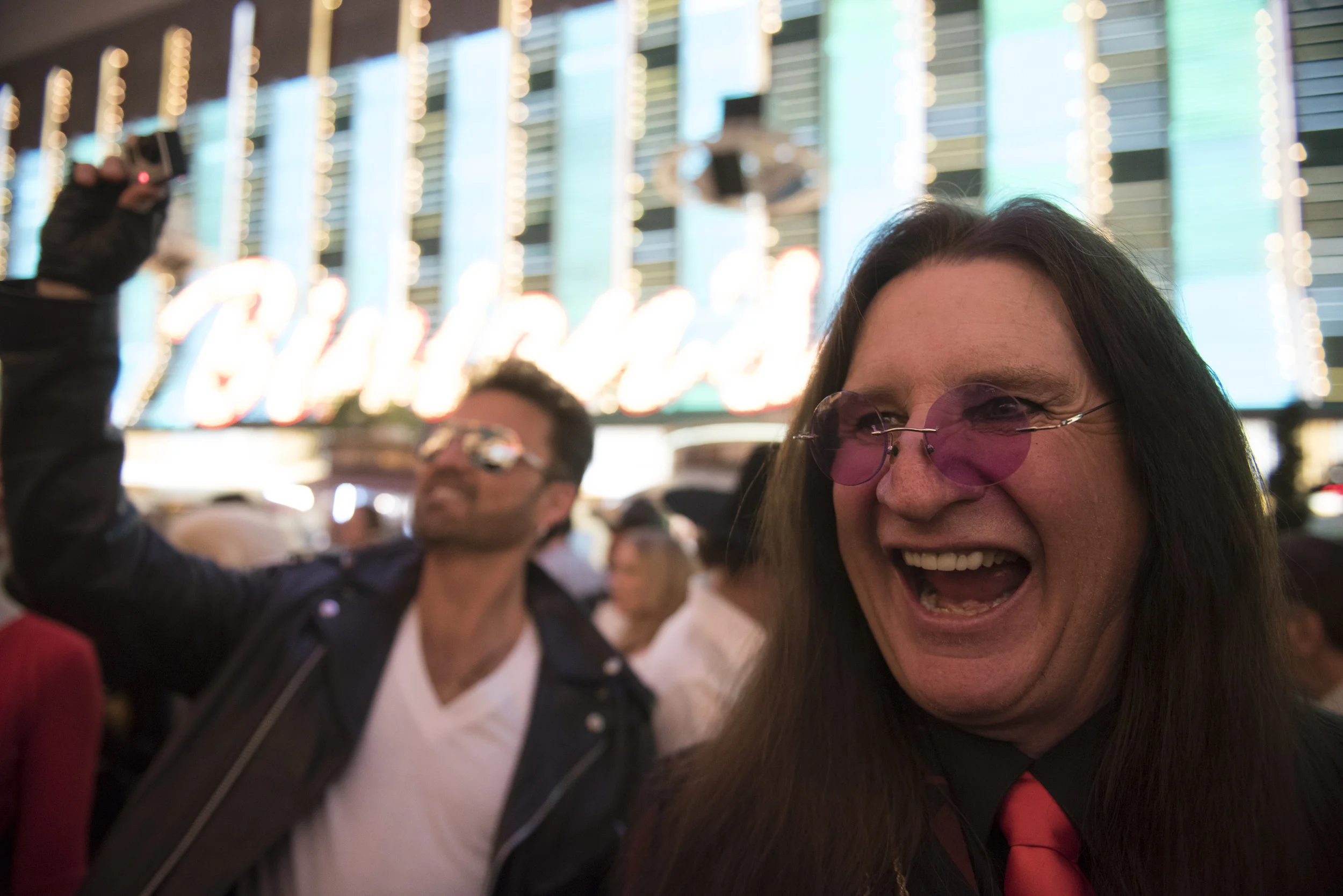Ozzy Osbourne impersonator Don Rugg, right, and George Michael impersonator Bill Pantazis hang out during the red carpet event ahead of The Reel Awards at Golden Nugget Hotel Casino in Las Vegas Monday, Feb. 22, 2016. The Reel Awards are meant to be a humorous tribute to the real Academy Awards. Jason Ogulnik/Las Vegas Review-Journal
