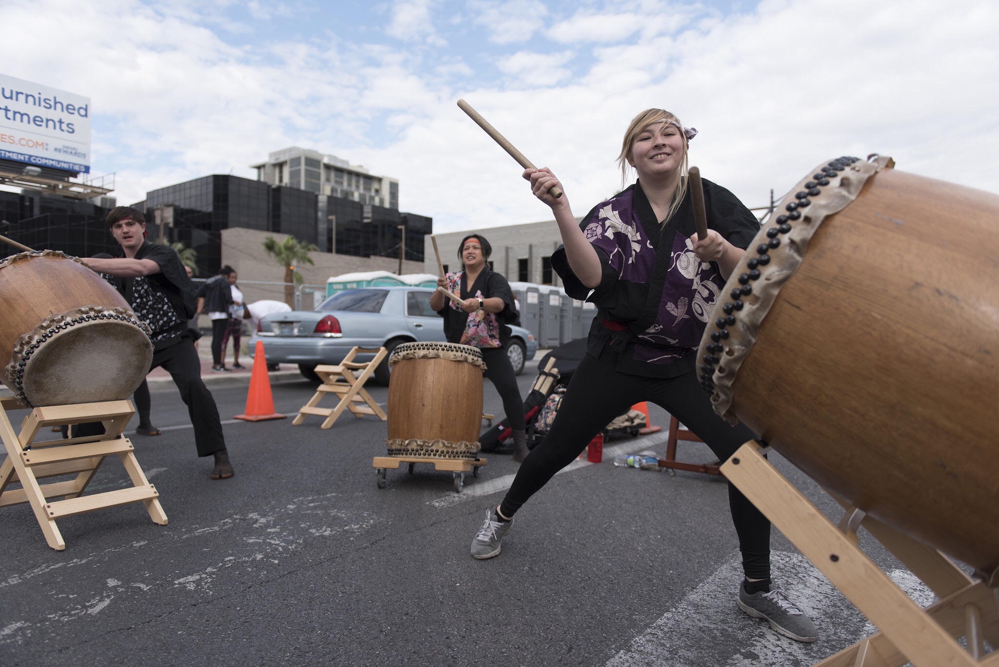 Las Vegas Kaminari Taiko performs at the start line during the Susan G. Komen Race for the Cure in downtown Las Vegas on Saturday, May 7, 2016. The event raises funds for breast cancer awareness, research and treatment. Jason Ogulnik/Las Vegas Review-Journal
