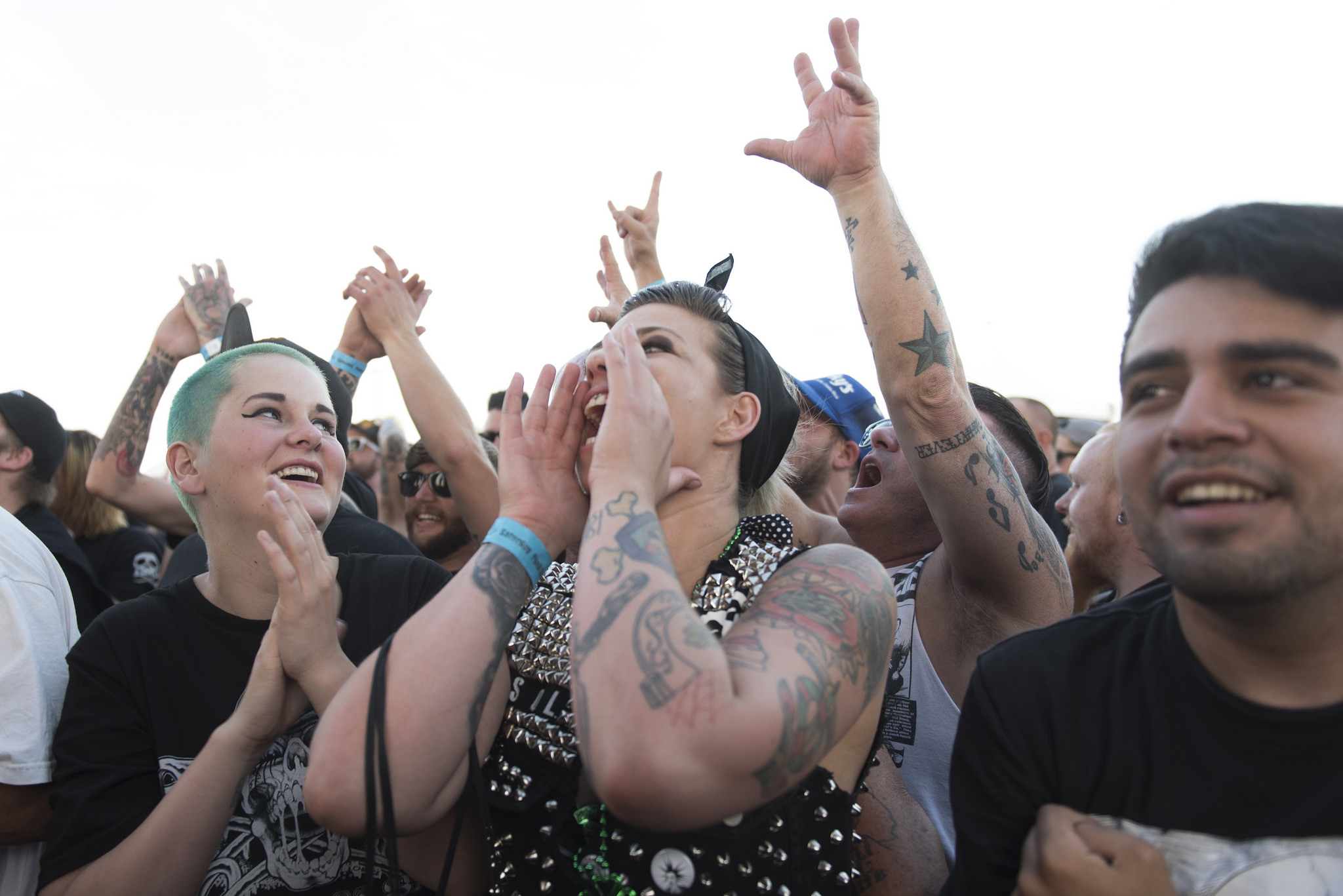 Festivalgoers sing along as The Bronx performs during the 18th annual Punk Rock Bowling & Music Festival in downtown Las Vegas Saturday, May 28, 2016.