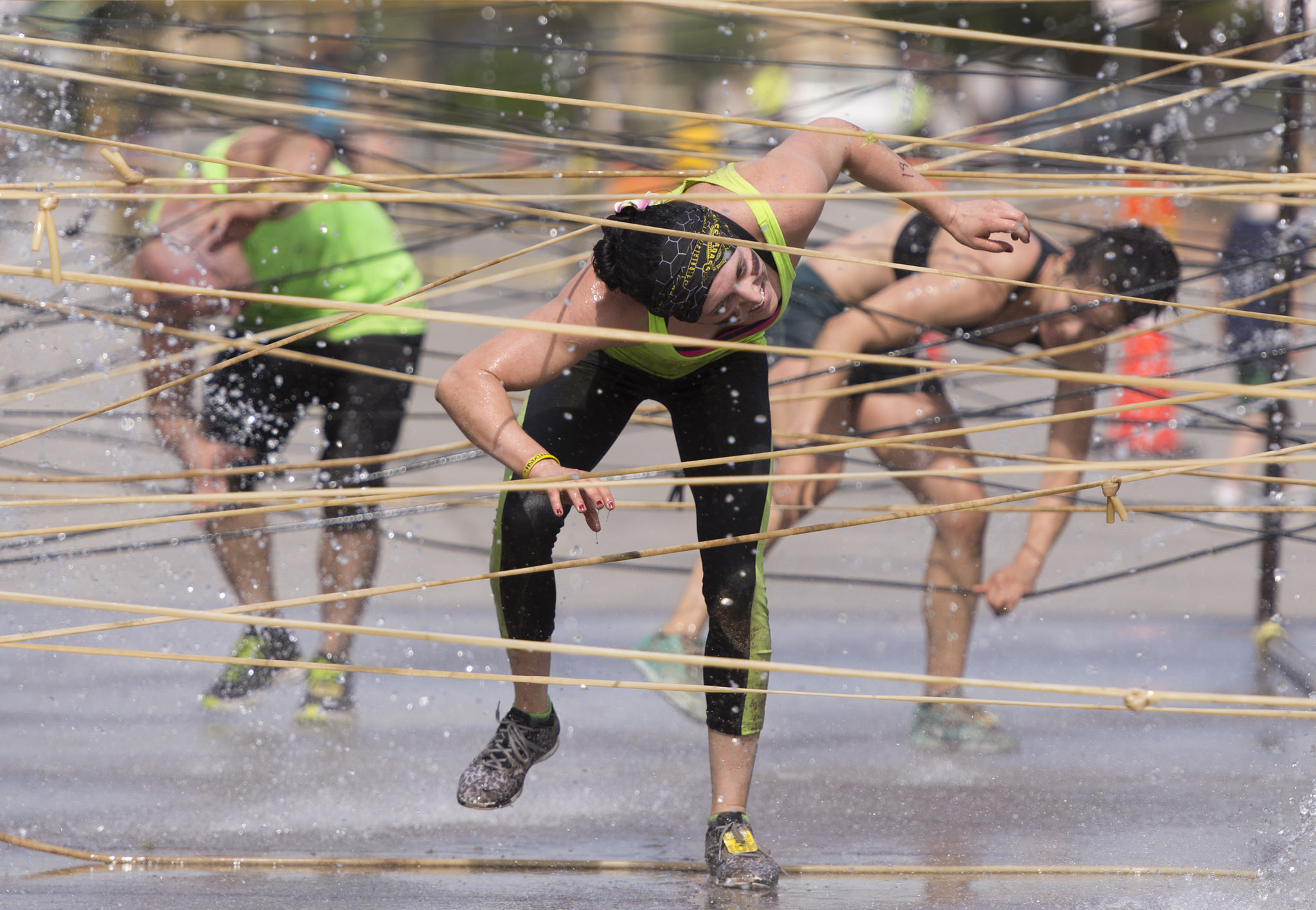 Runners negotiate the course during the Badass Dash at Sam Boyd Stadium in Las Vegas Saturday, May 28, 2016. Jason Ogulnik/Las Vegas Review-Journal