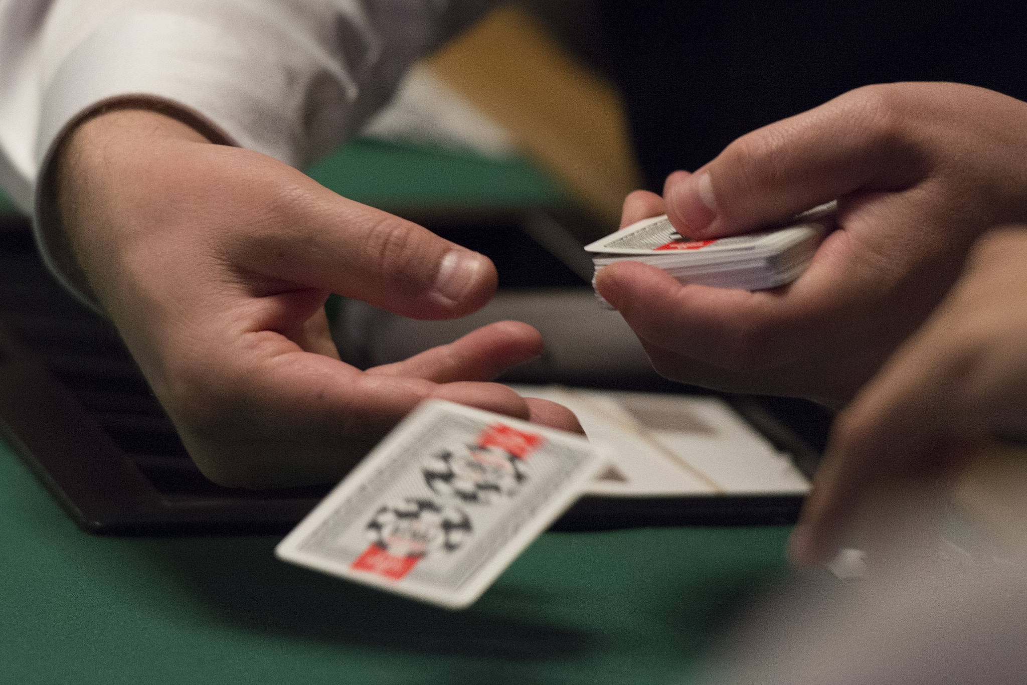 A dealer distributes cards during Day 1A of the Main Event of the World Series of Poker at the Rio Convention Center in Las Vegas Saturday, July 9, 2016. Jason Ogulnik/Las Vegas Review-Journal