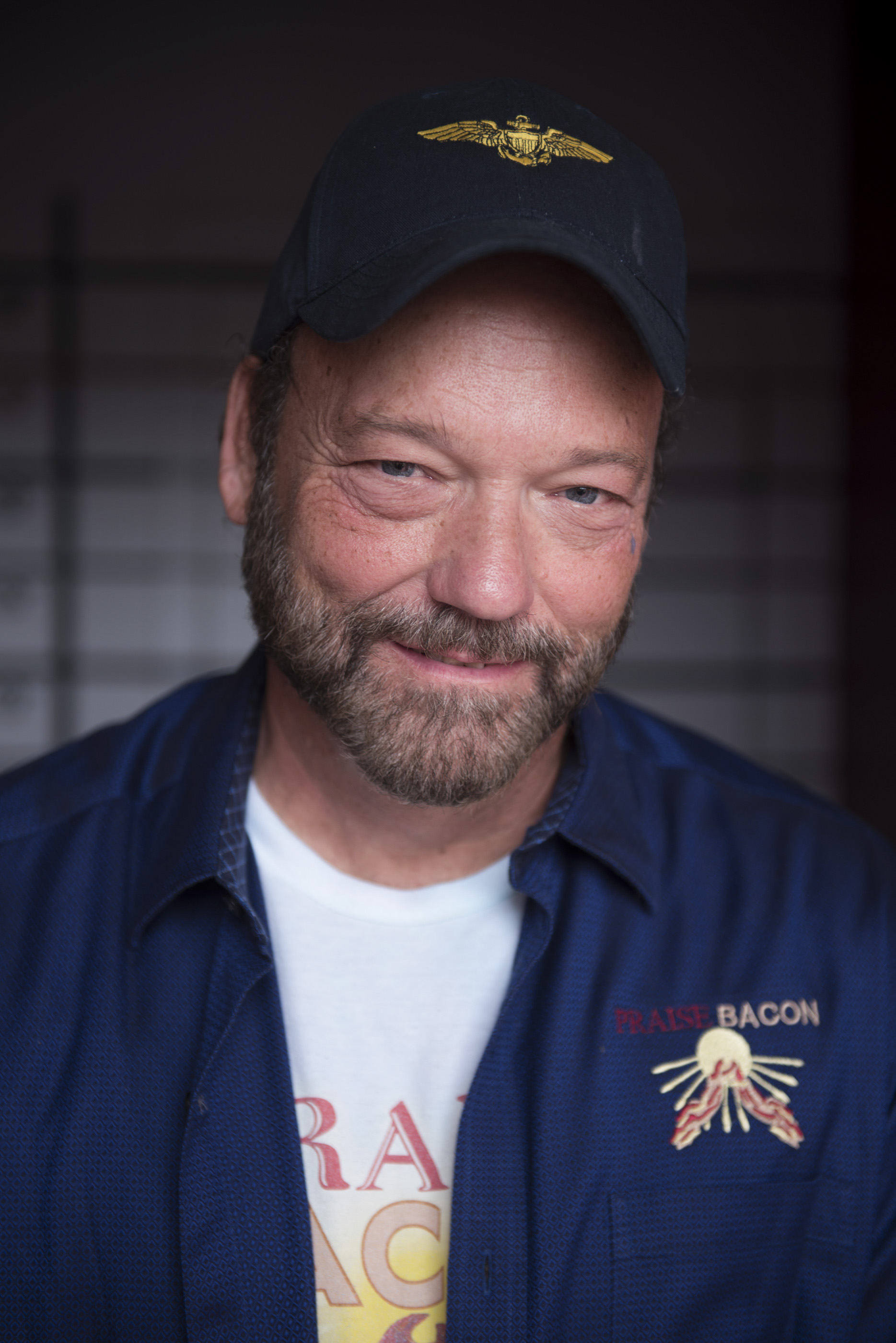 John Whiteside, Founder of The United Church of Bacon, poses during a barbecue at Penn Jillette's former home in Las Vegas, Sunday, Oct. 25, 2015.The barbecue, hosted by the church and the Las Vegas Coalition of Reason, is meant to bring awareness to turn Jillette's former home into a skeptic and atheist center. Jason Ogulnik/Las Vegas Review-Journal