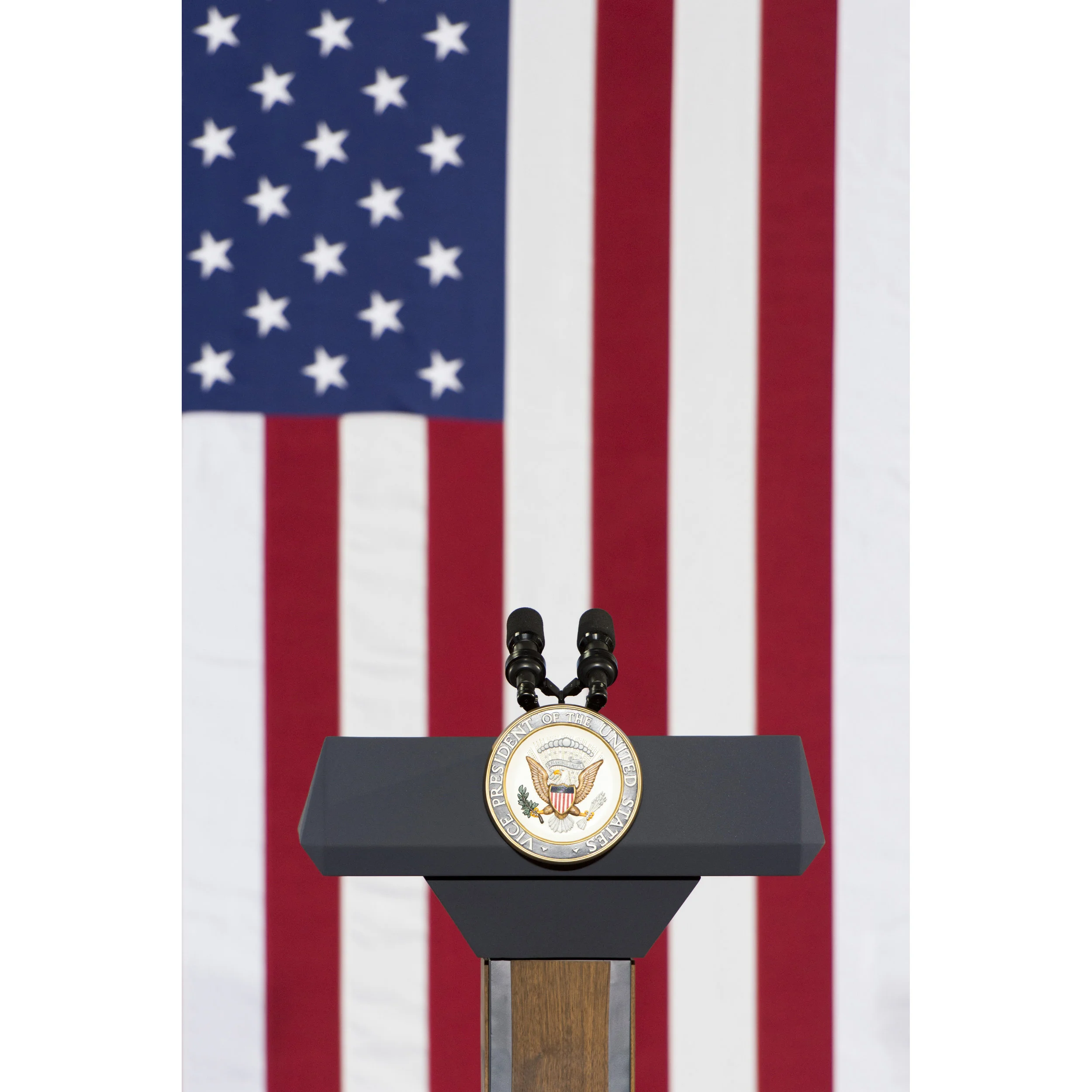 The podium is seen prior to Vice President Joe Biden speaking at a campaign rally for presidential candidate Hillary Clinton at the Southwest Regional Council of Carpenters office in Las Vegas, Saturday, Oct. 29, 2016. Jason Ogulnik/Las Vegas Review-Journal