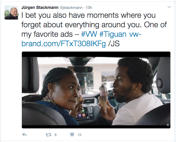  Volkswagen top brass tweet 