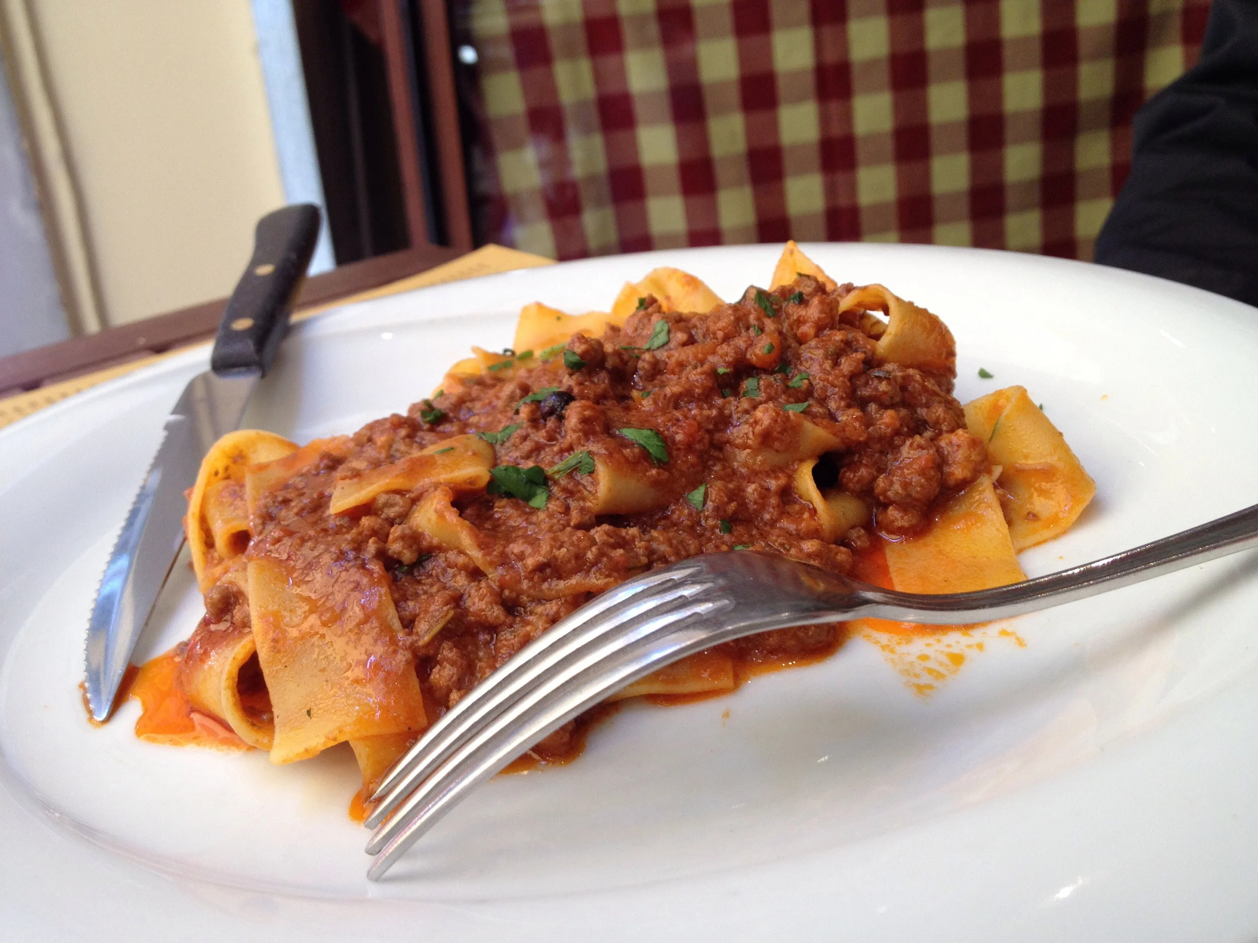 Pappardelle al Cinghiale (pasta with wild boar)