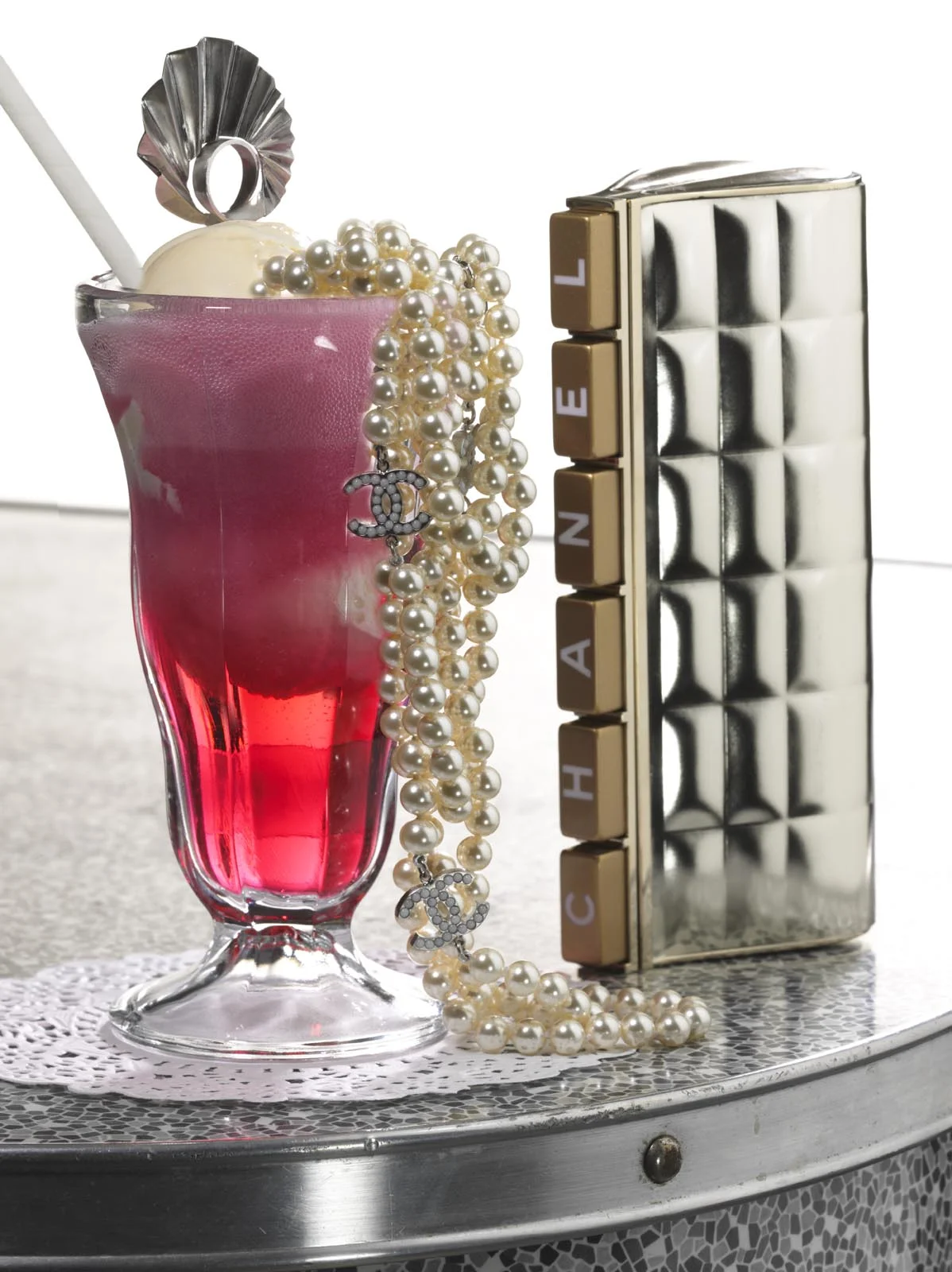Instyle magazine jewellery editorial with pearls in ice-cream sunday
