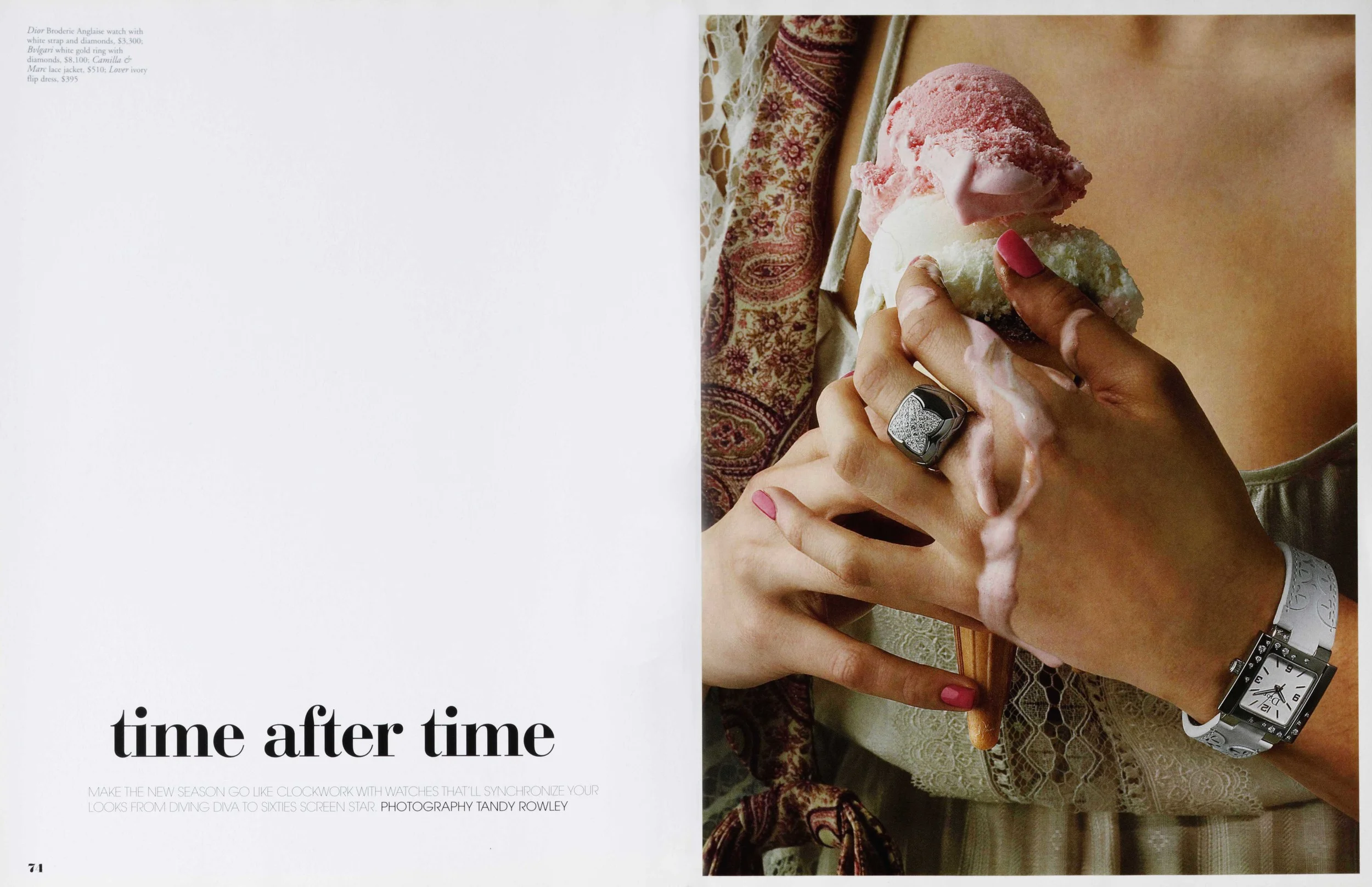 Russh Magazine watch editorial with Model
