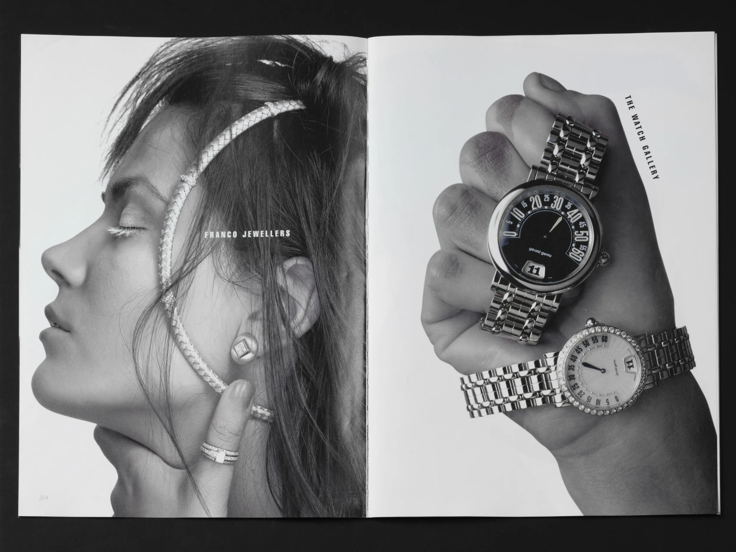 Jewellery Magazine black and white jewellery editorial with model