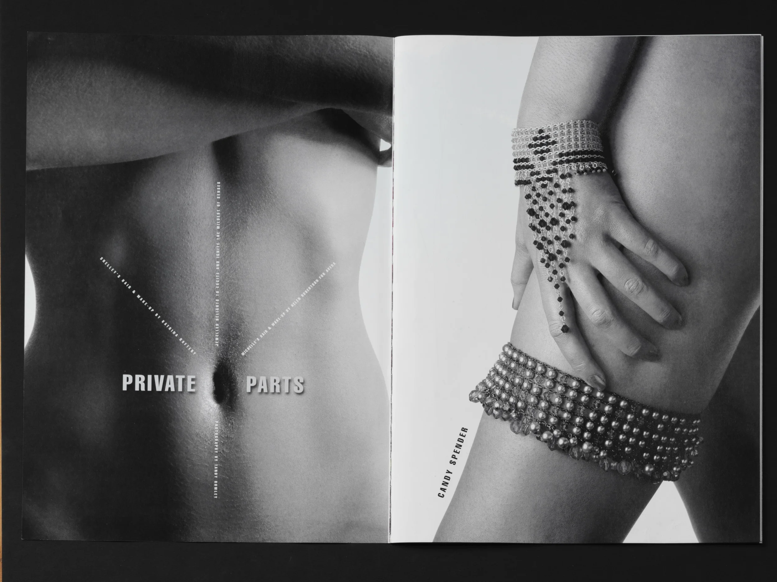 Jewellery Magazine black and white jewellery editorial with model