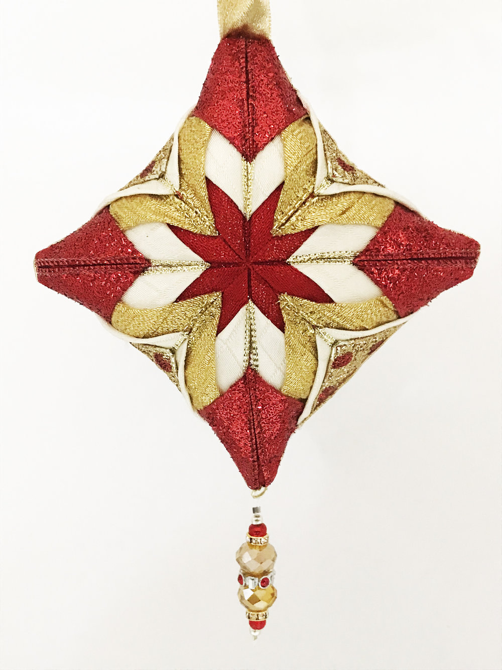 Bauble & Bling Folded Ribbon Ornament Pattern — PlumEasy Patterns