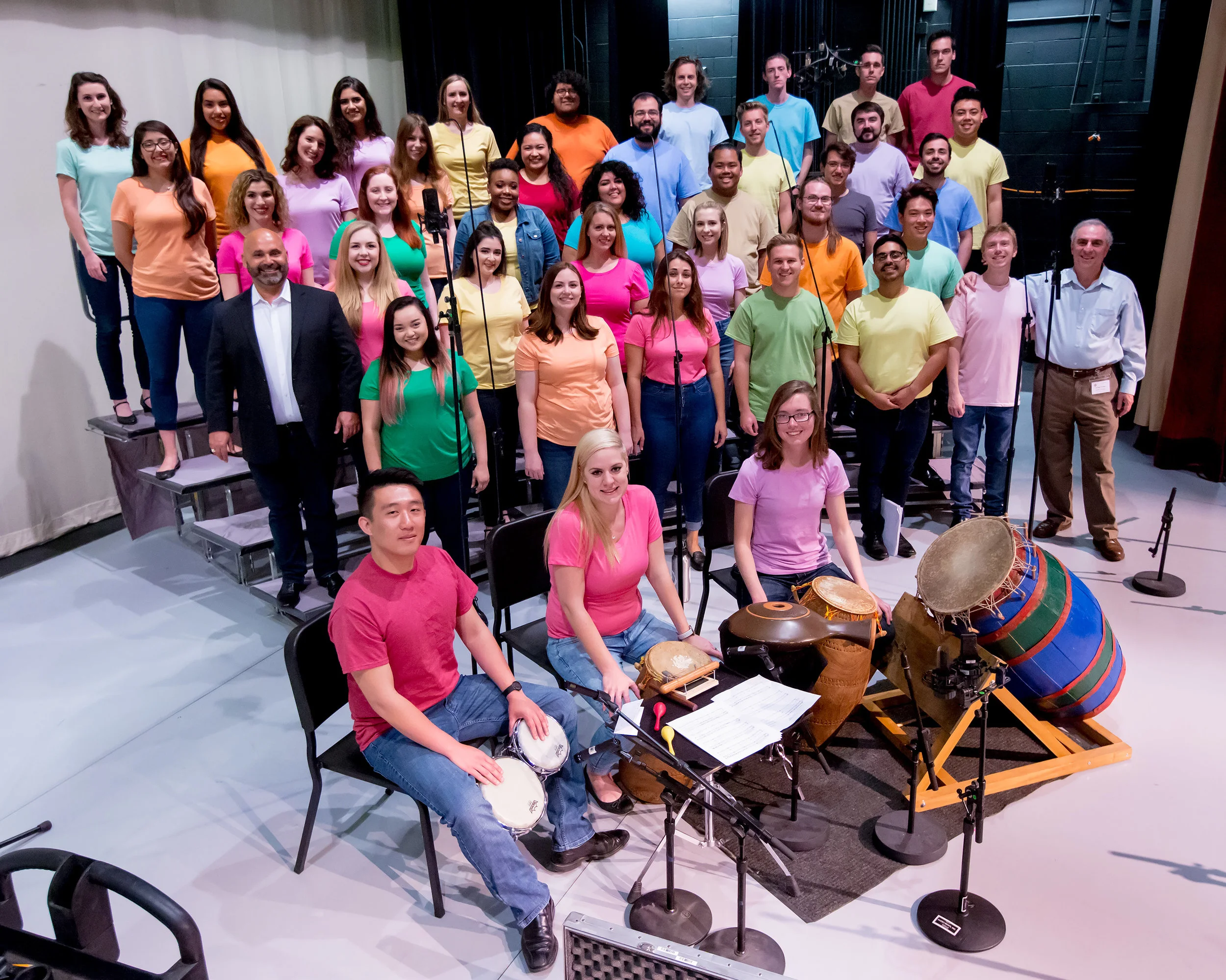 The Choir, with conductor Jonathan Talberg, standing on left, on the day of the Choral Tales filming. (photo: David Tuman)