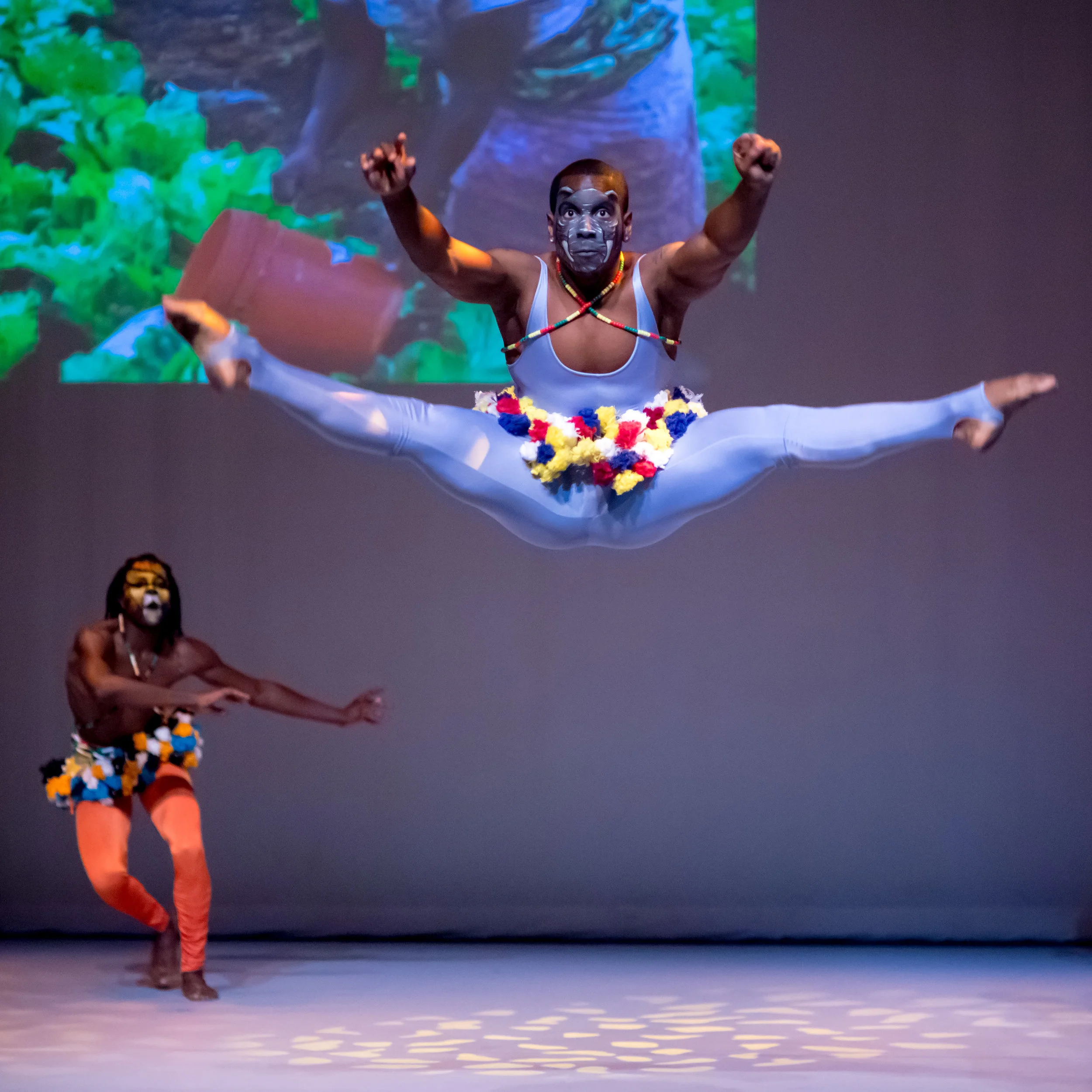 Sherrod Tate playing the Elephant in "Cat's Protector" (photo: David Tuman)