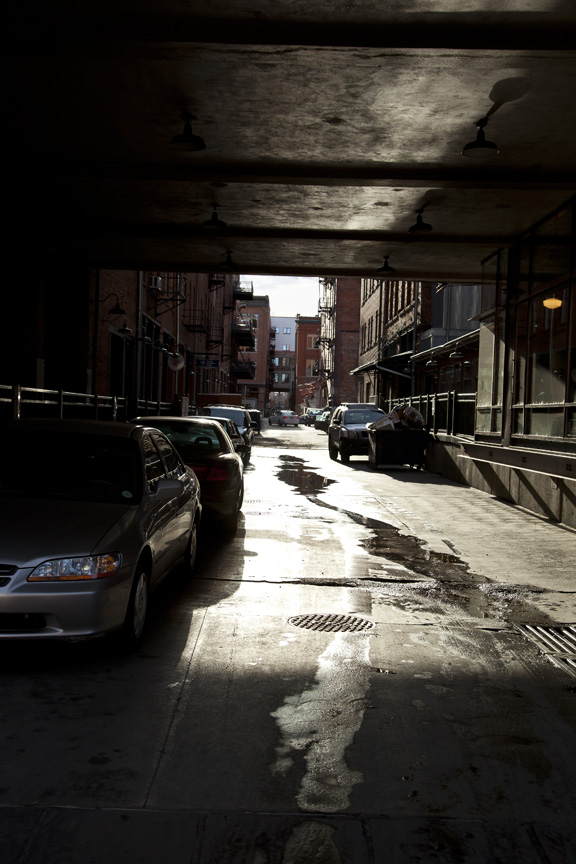 Urban alley in Denver, Colorado. 