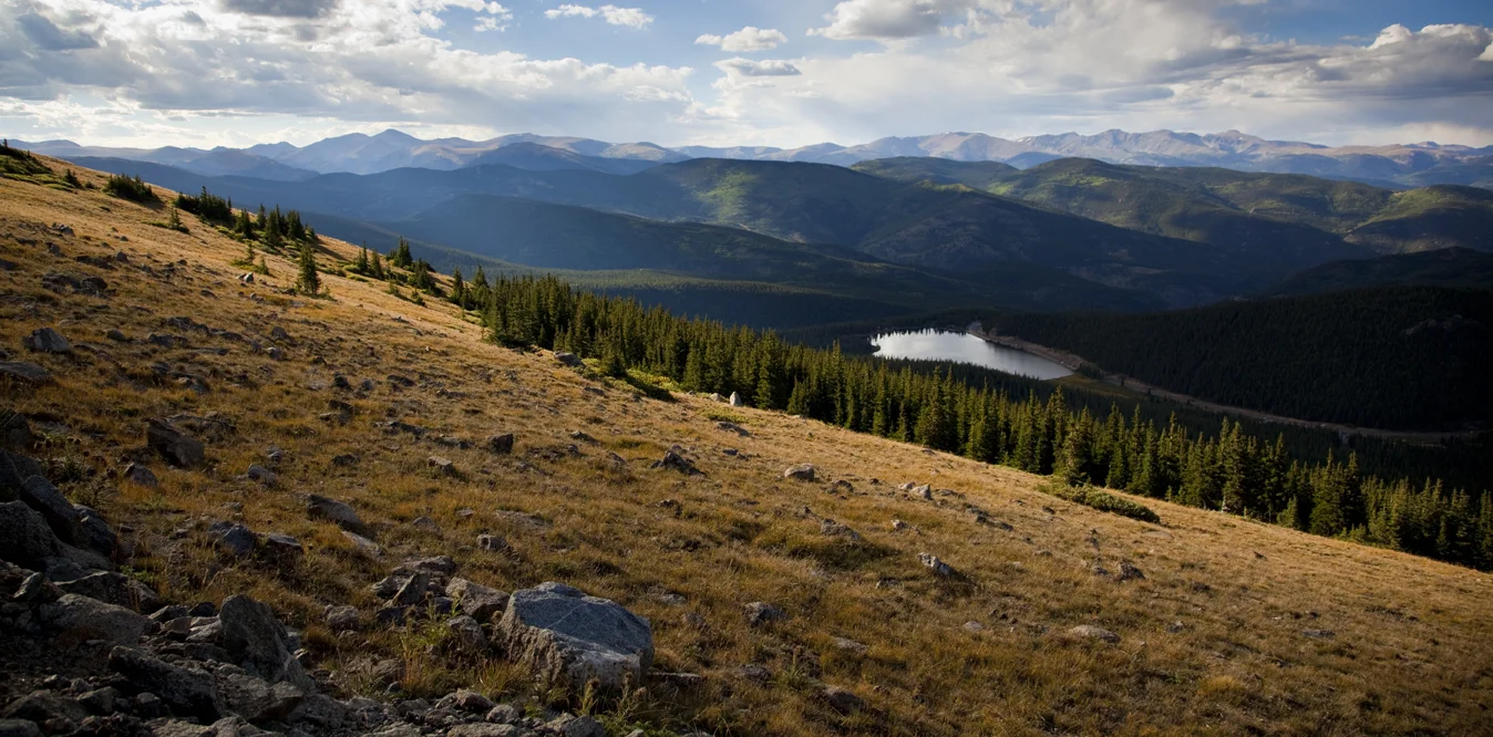 View to Echo Lake, Rocky Mountains, Colorado. 