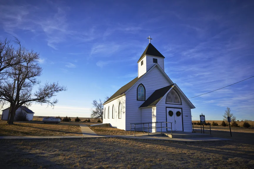 Rural church near Sterling, Colorado. 