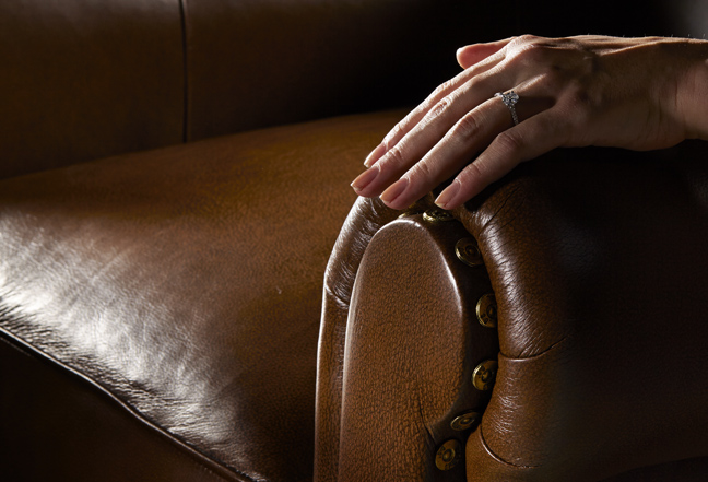 Leather arm chair. 