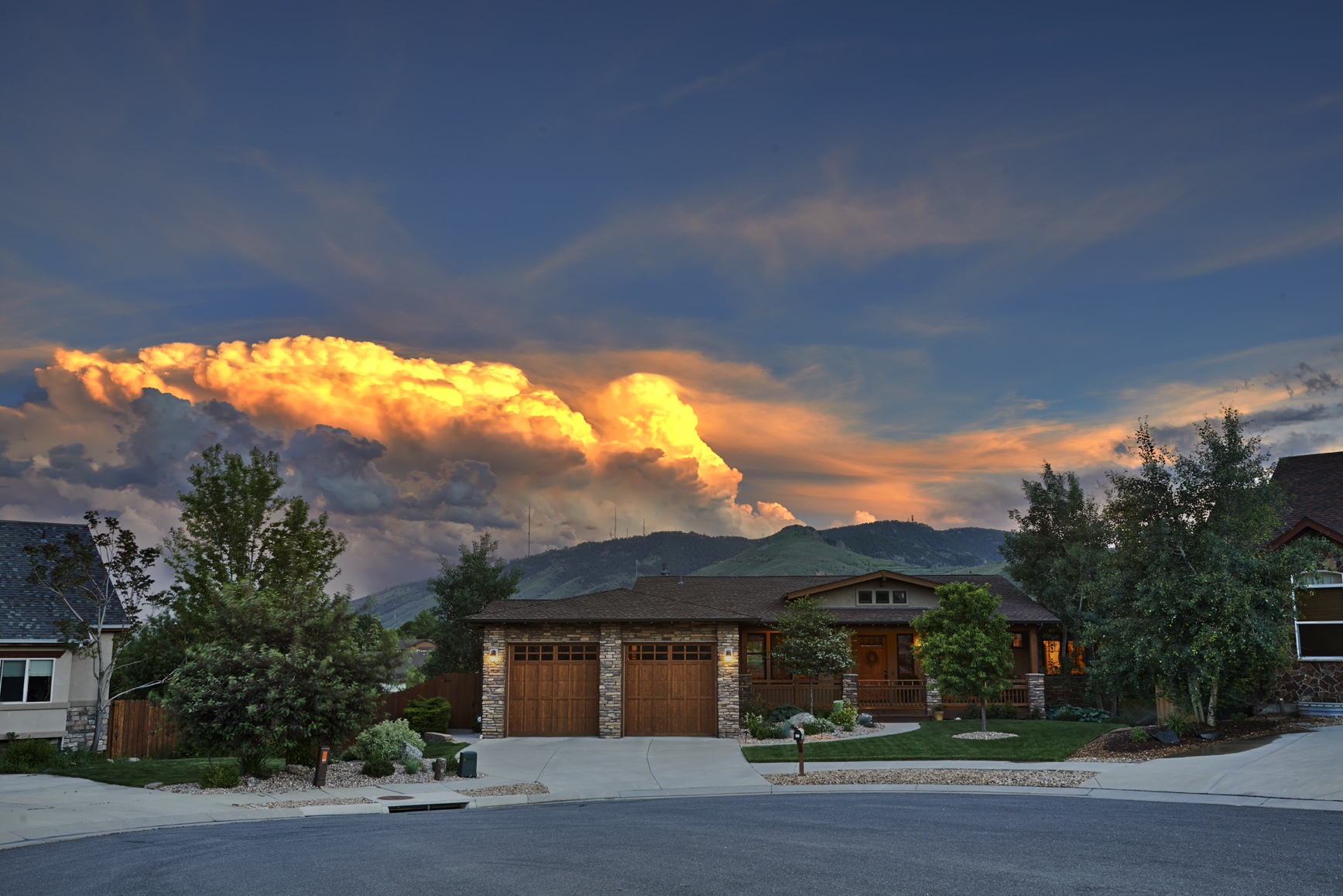 Skies over home for sale in Golden, Colorado. 