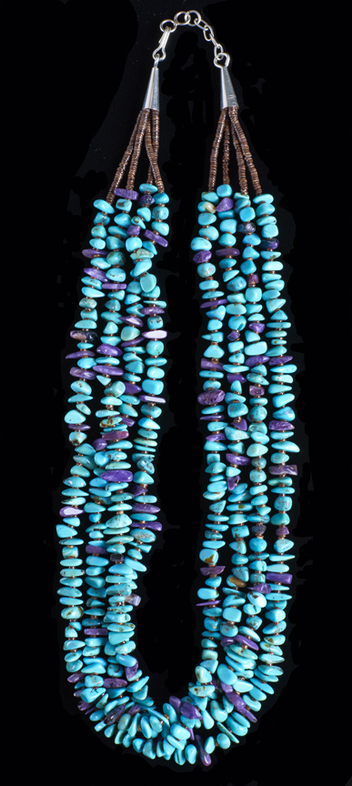 Multi-strand, southwestern, turquoise, beaded women's necklace. 