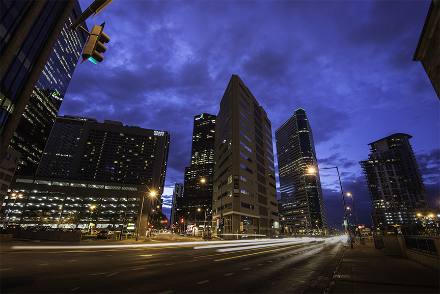 Downtown Denver at night. 